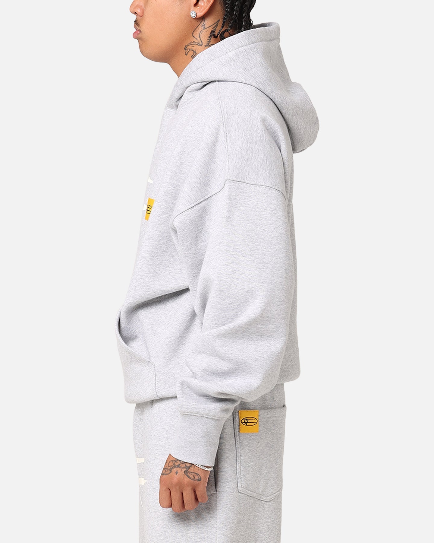 Loiter Hybrid Hoodie Grey Marle