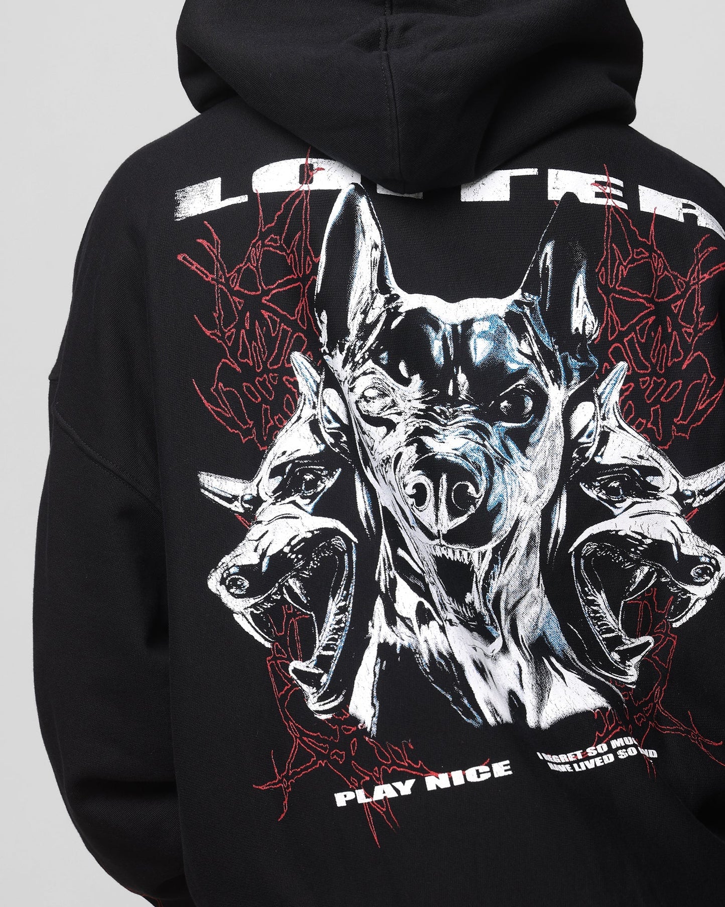Loiter Chrome Dogs Vintage Hoodie Black