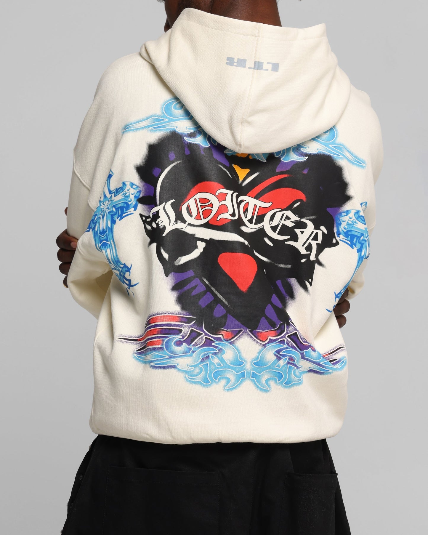 Loiter Hearts Zip Hoodie Off White
