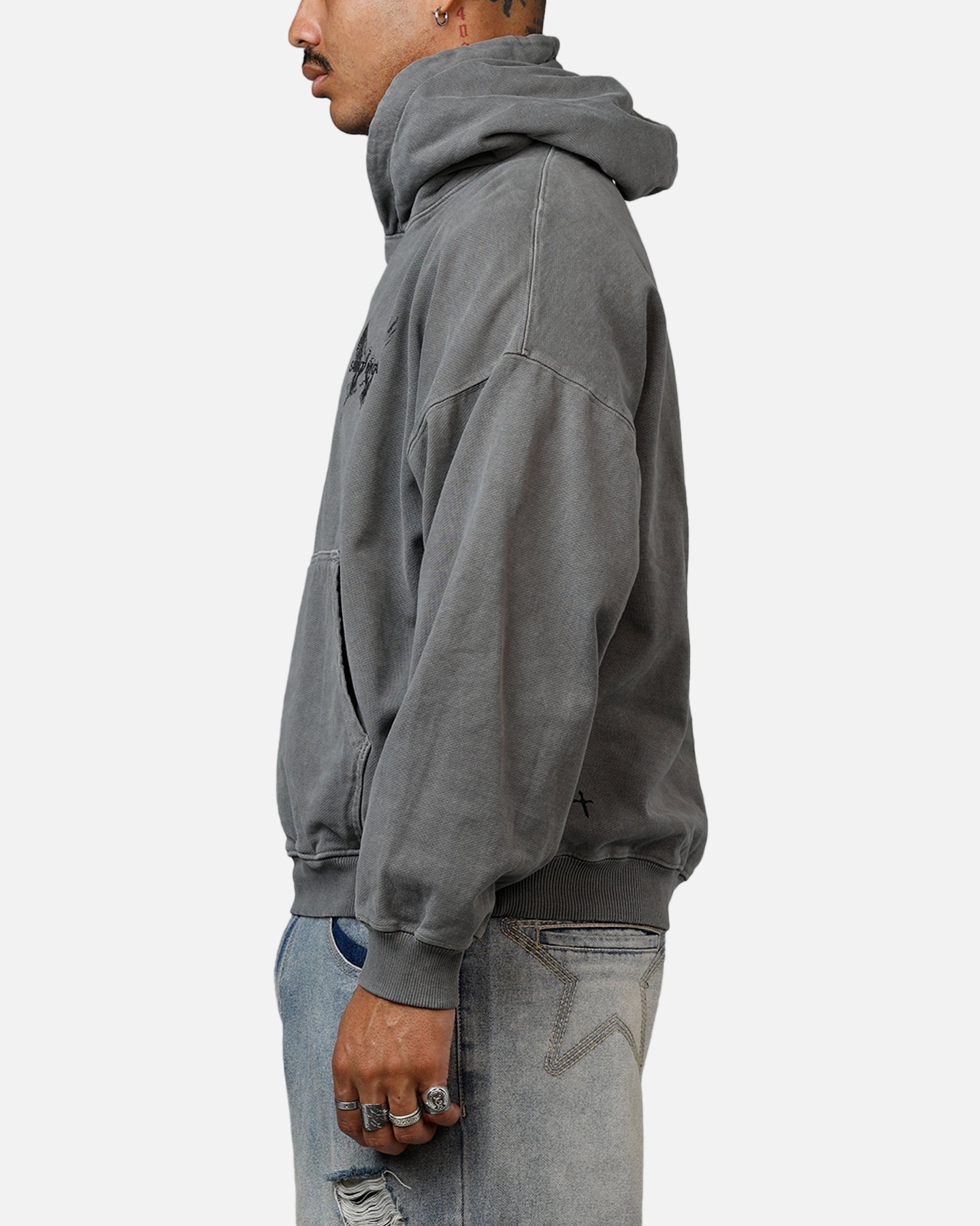 Saint Morta Black Doves Premium Hoodie Washed Charcoal