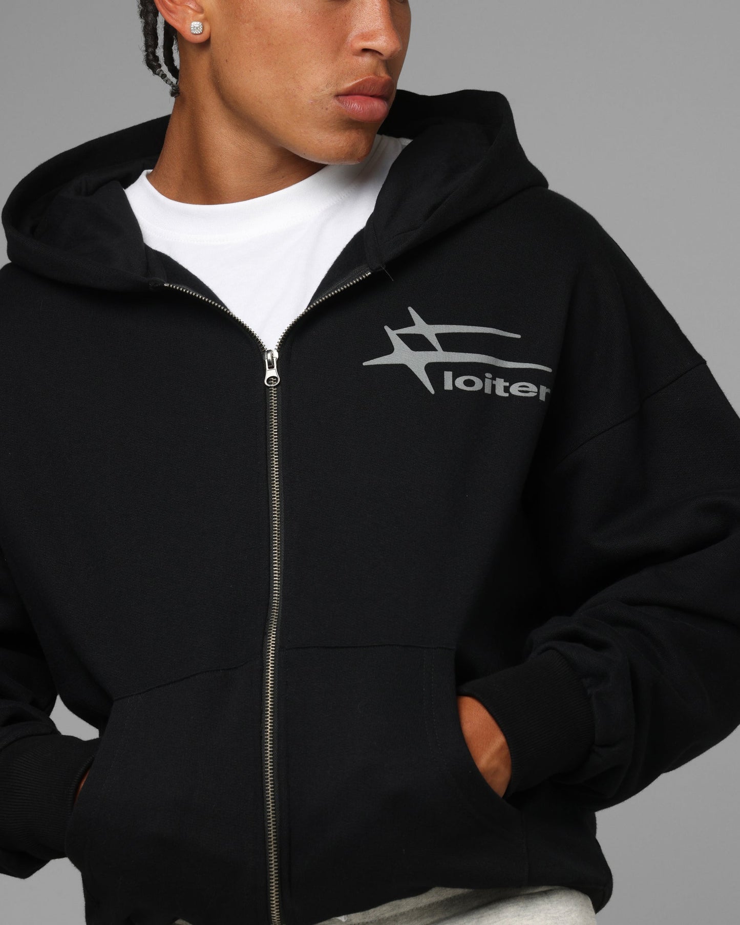 Loiter Hybrid Premium Hoodie Black