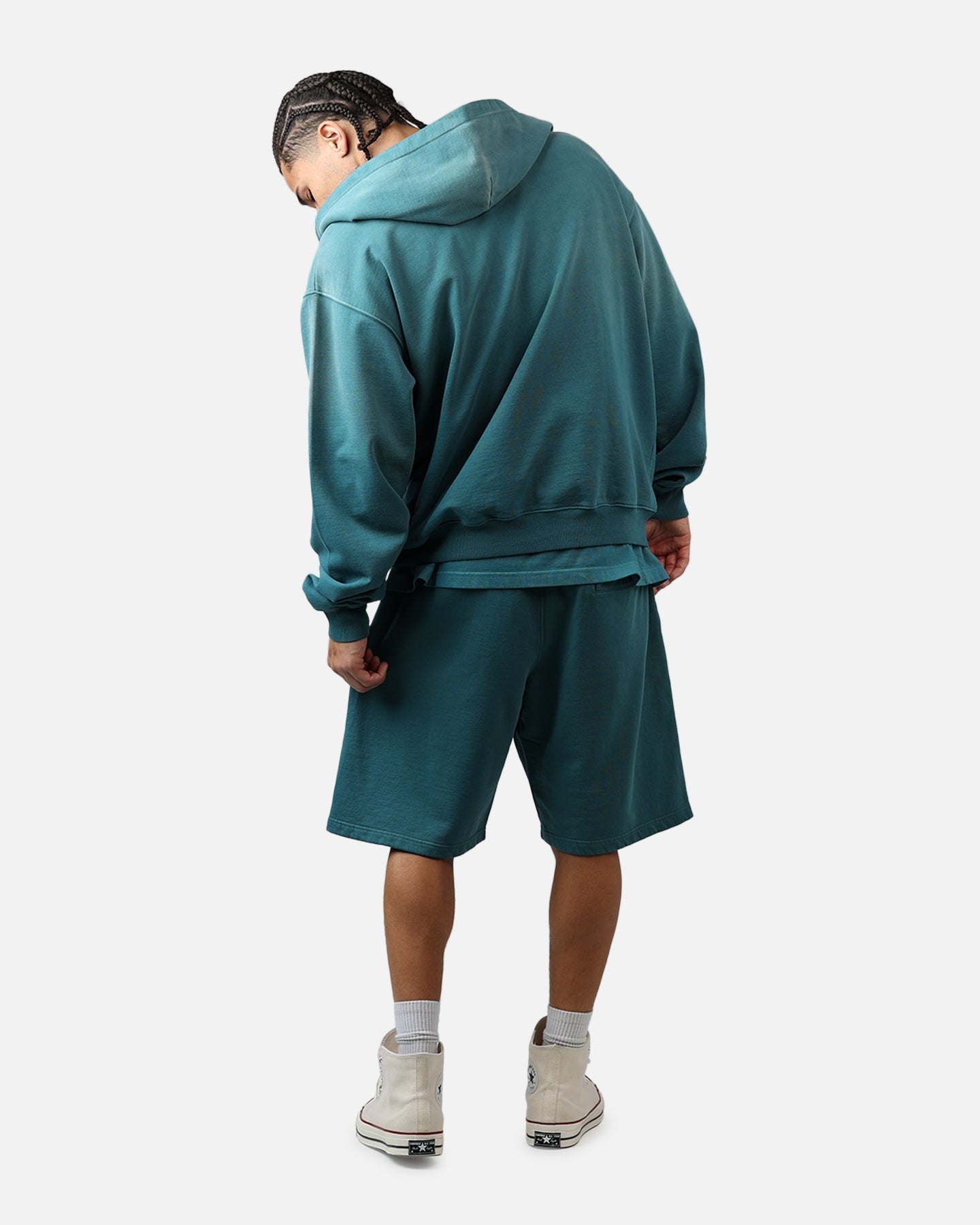 American Thrift Zip Hoodie Washed Teal