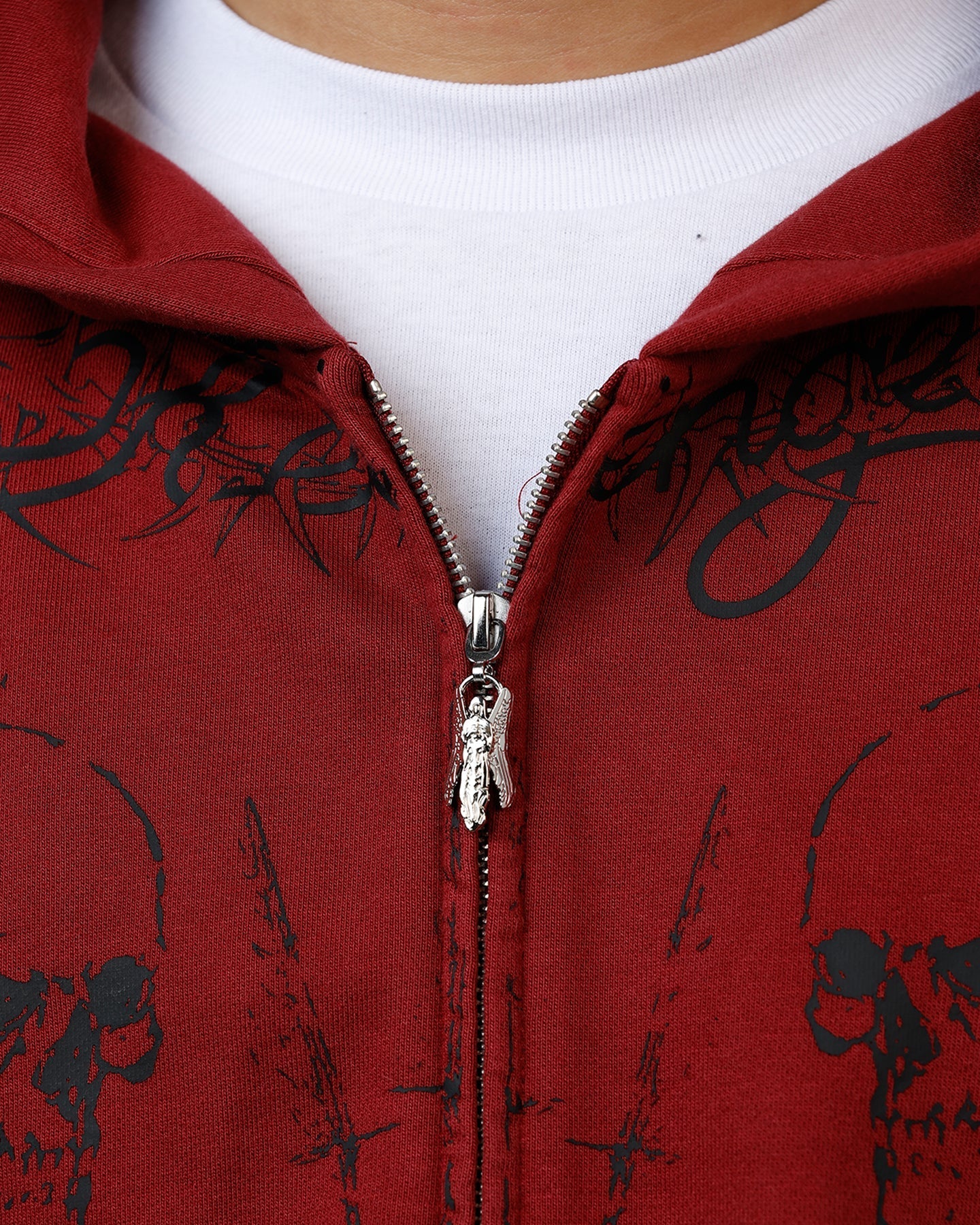 Revenge Tattoo Zip Hoodie Red