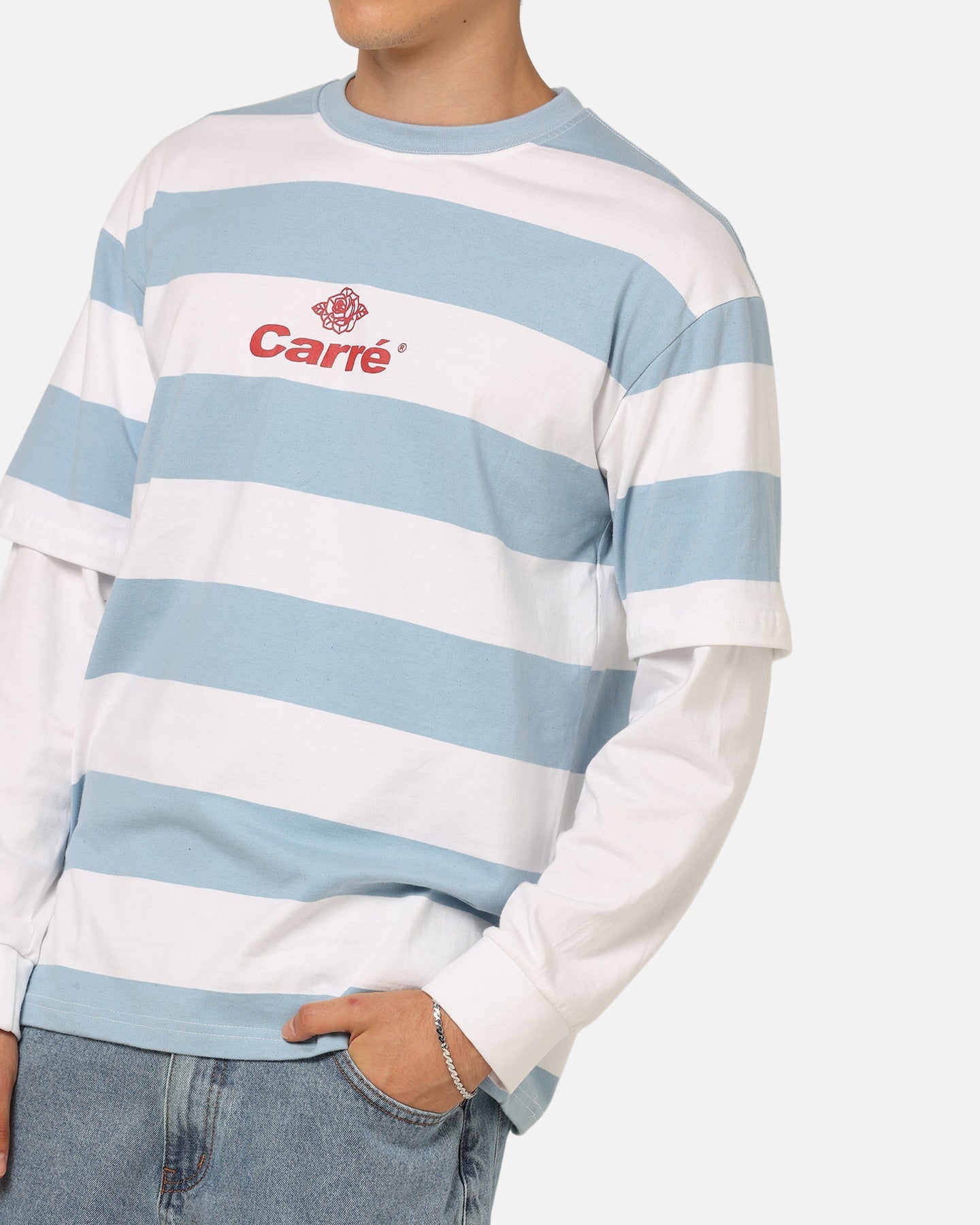 Carre Club Stripe Long Sleeve T-Shirt Blue Stripe