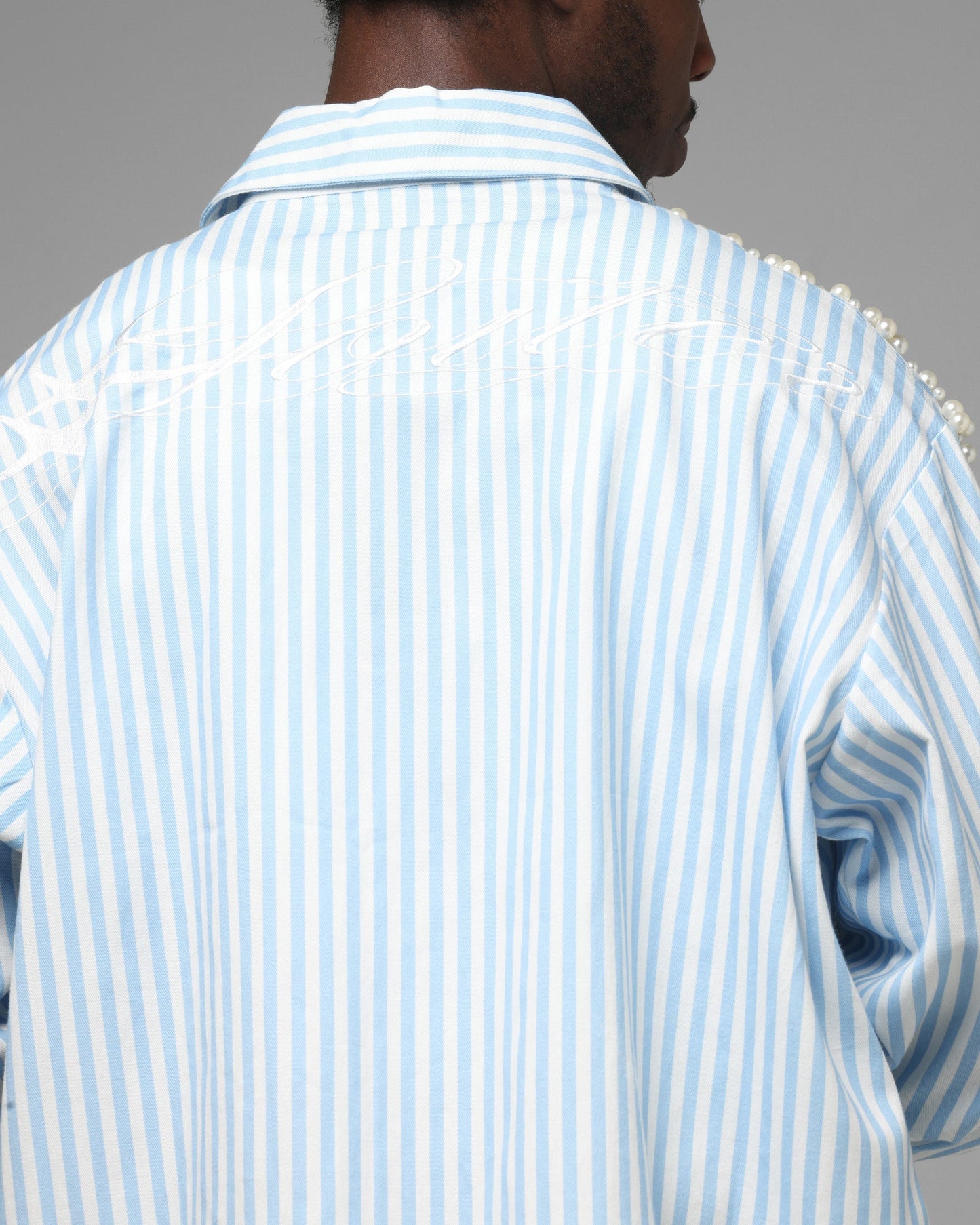 Loiter Pearl Button Up Shirt Blue Stripe