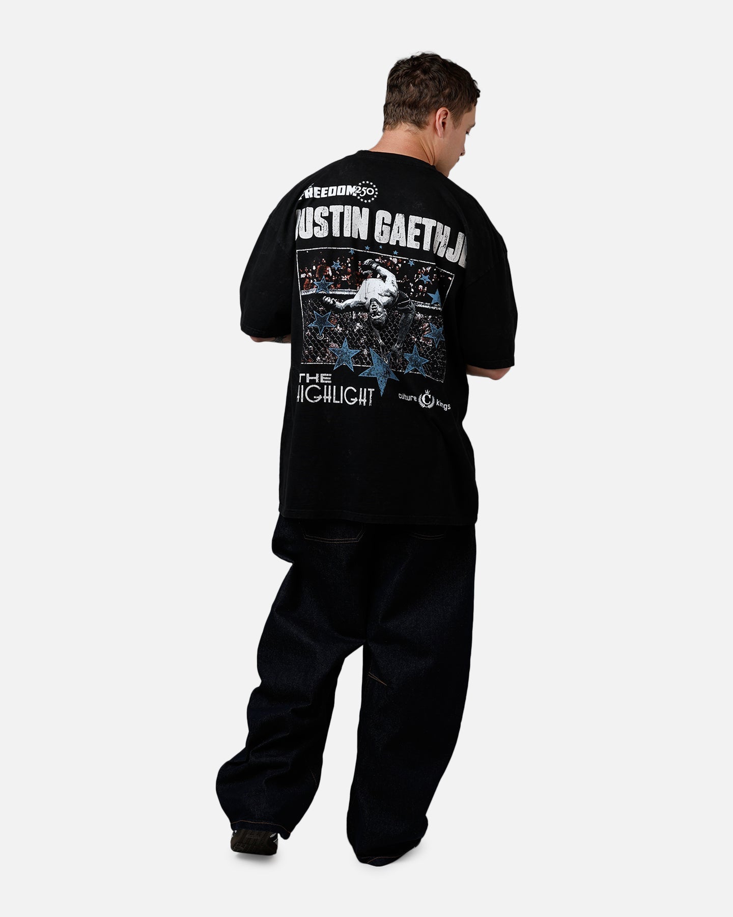 UFC By Culture Kings UFC 250 Justin Gaethje T-Shirt Black Acidwash