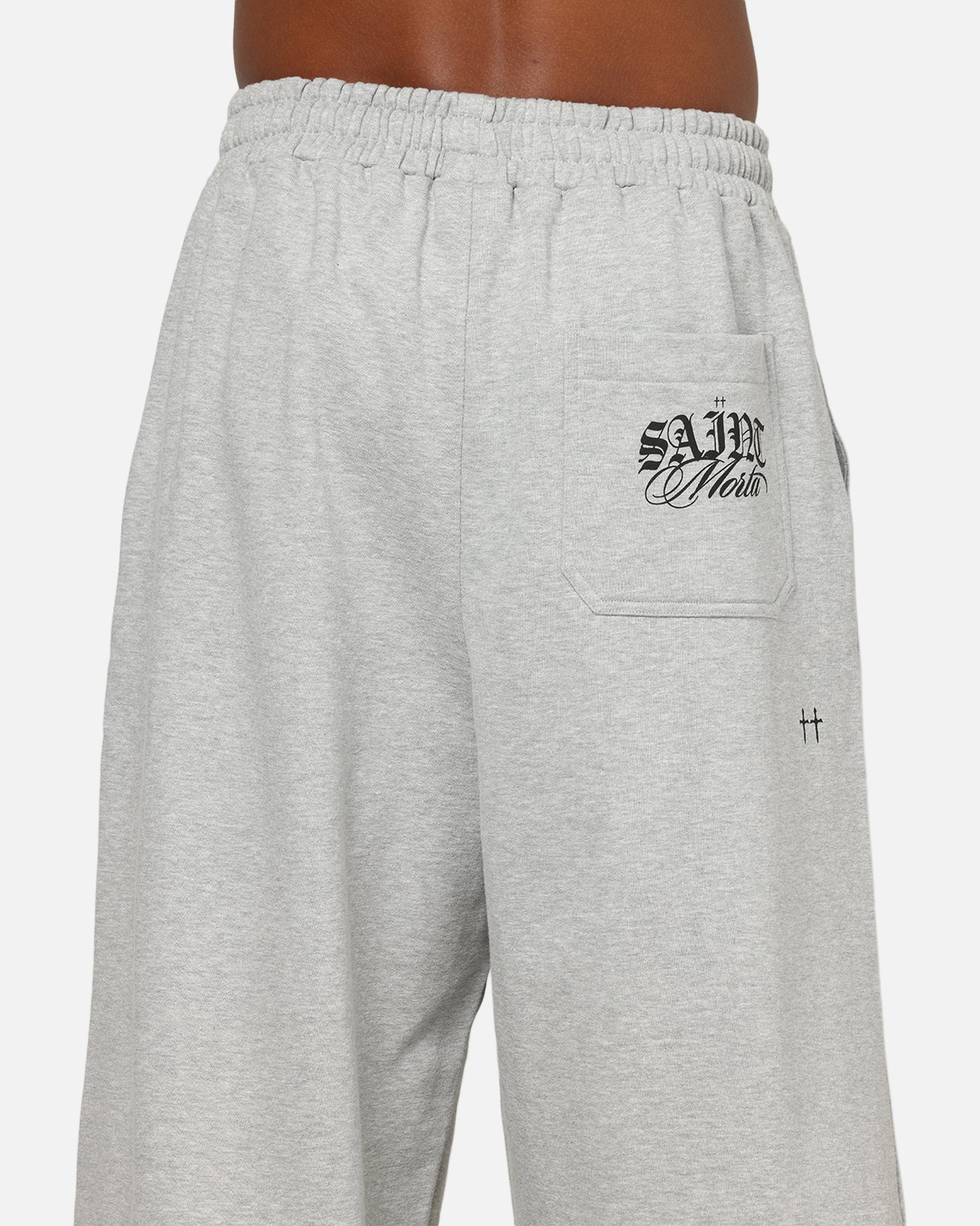 Saint Morta Distressed Baggy Sweatpants Grey Marle