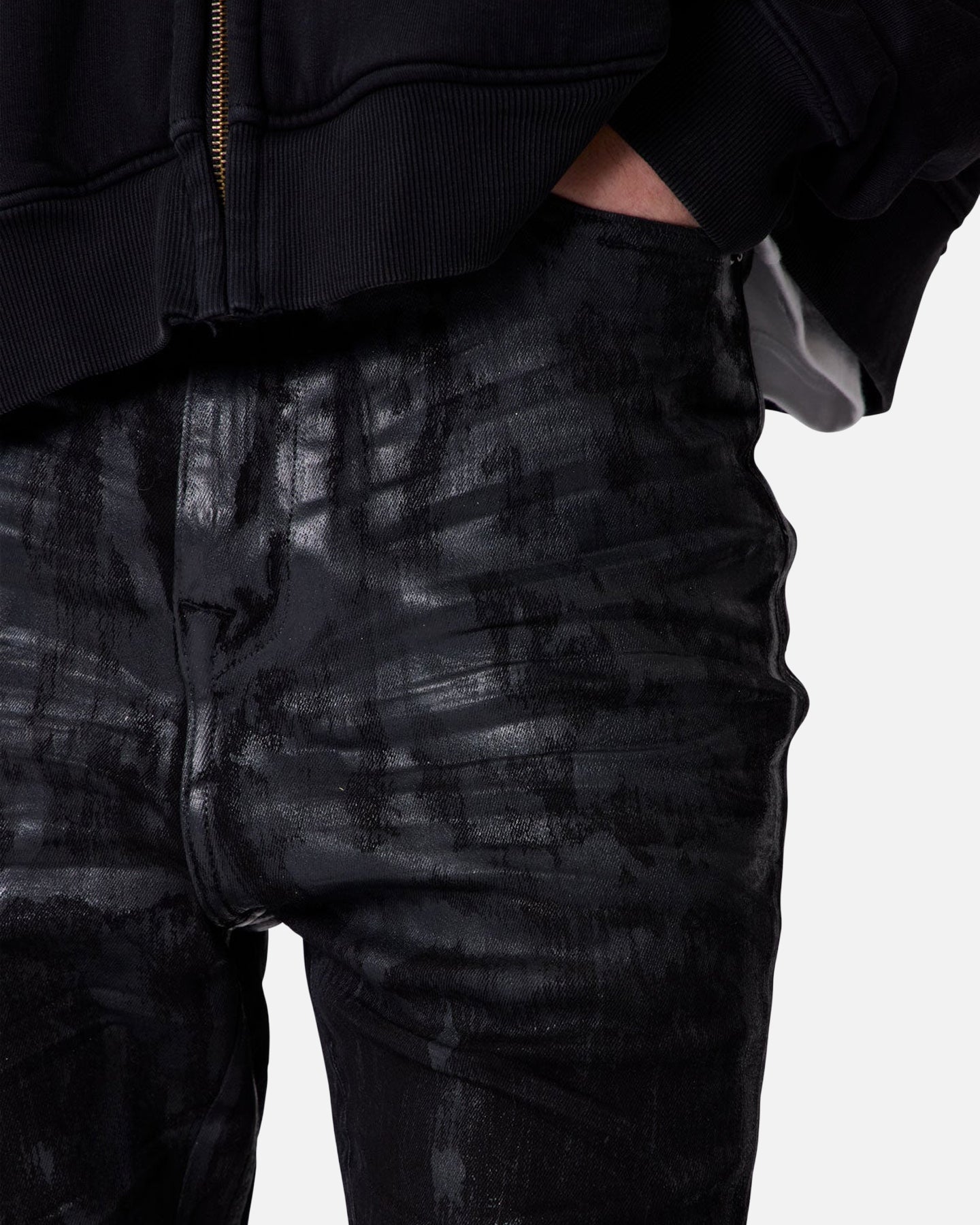 MNML Super Stacked Denim Jeans Washed Black