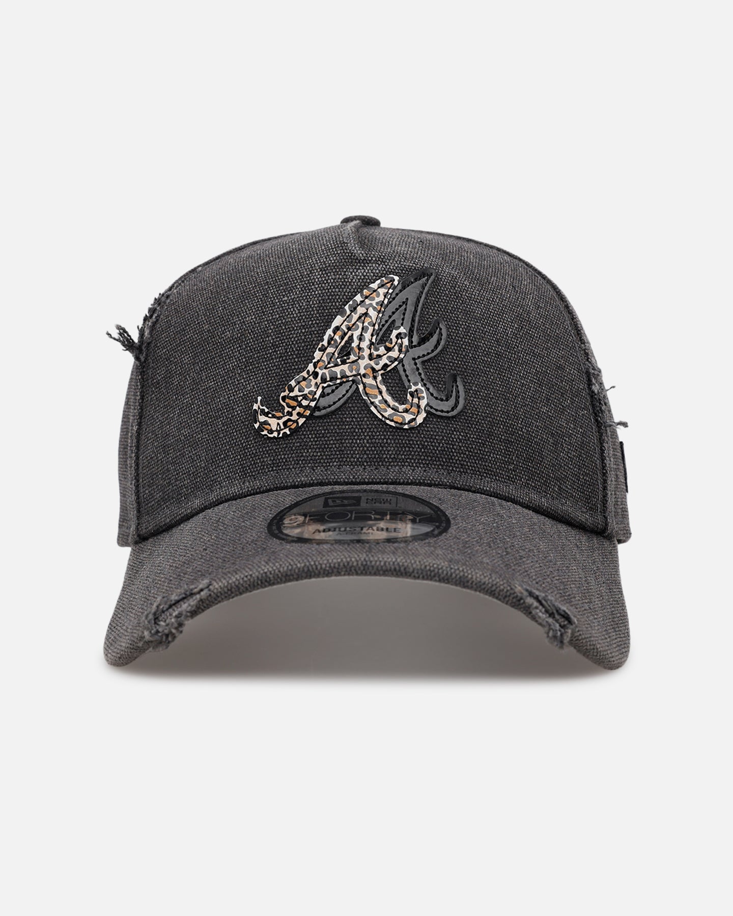 New Era Atlanta Braves 'Patent Leather' 9FORTY A-Frame Strapback Washed Black