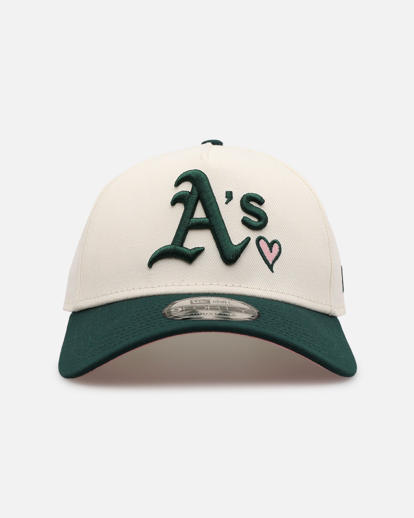 New Era Oakland Athletics 'Pink Satin Hearts Green' 9FORTY A-Frame Snapback Chrome/Dark Green