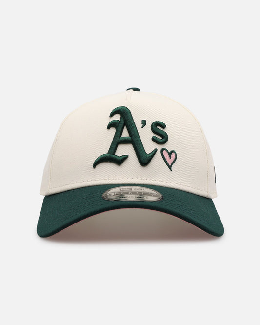 New Era Oakland Athletics 'Pink Satin Hearts Green' 9FORTY A-Frame Snapback Chrome/Dark Green