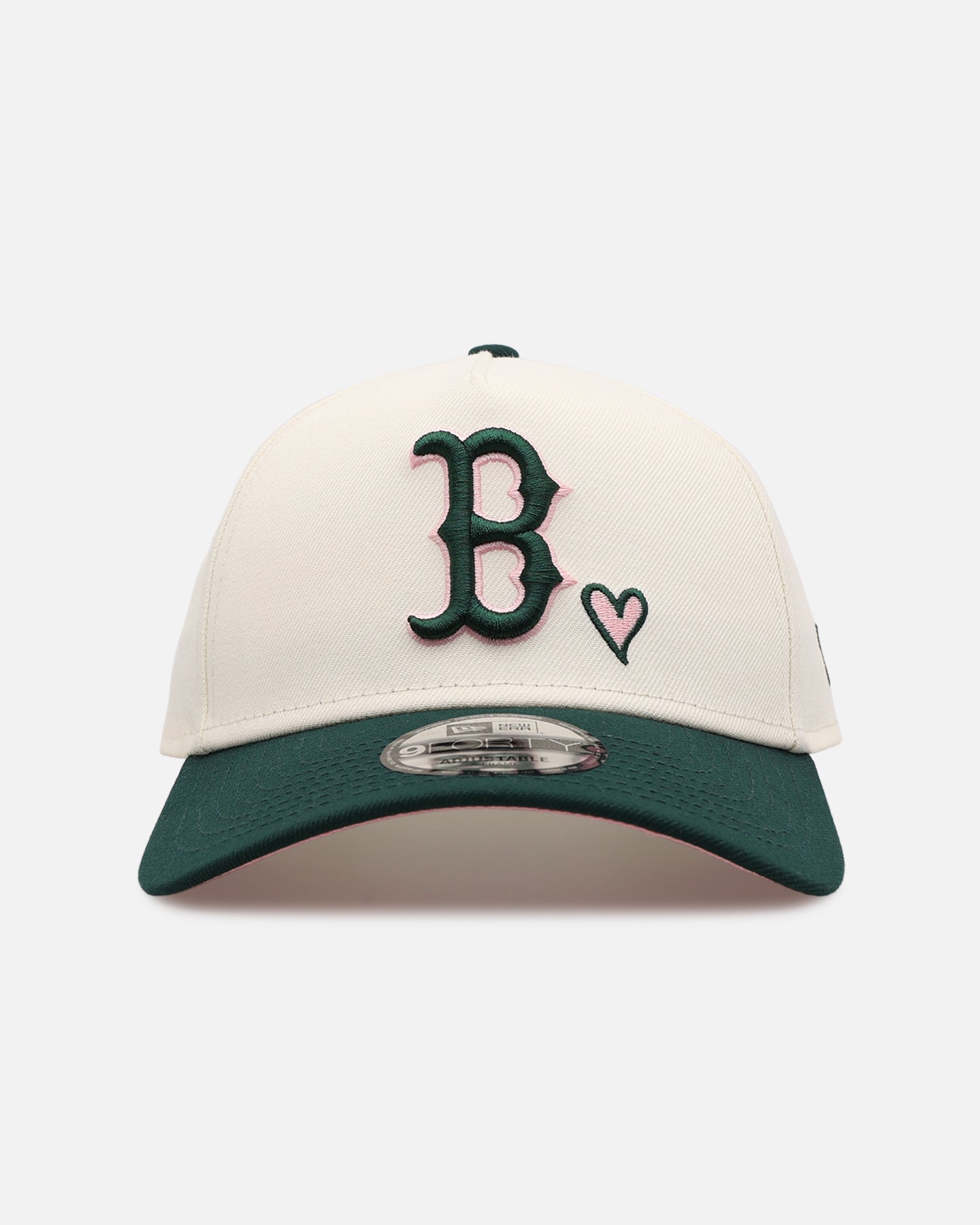 New Era Boston Red Sox 'Pink Satin Hearts Green' 9FORTY A-Frame Snapback Chrome/Dark Green