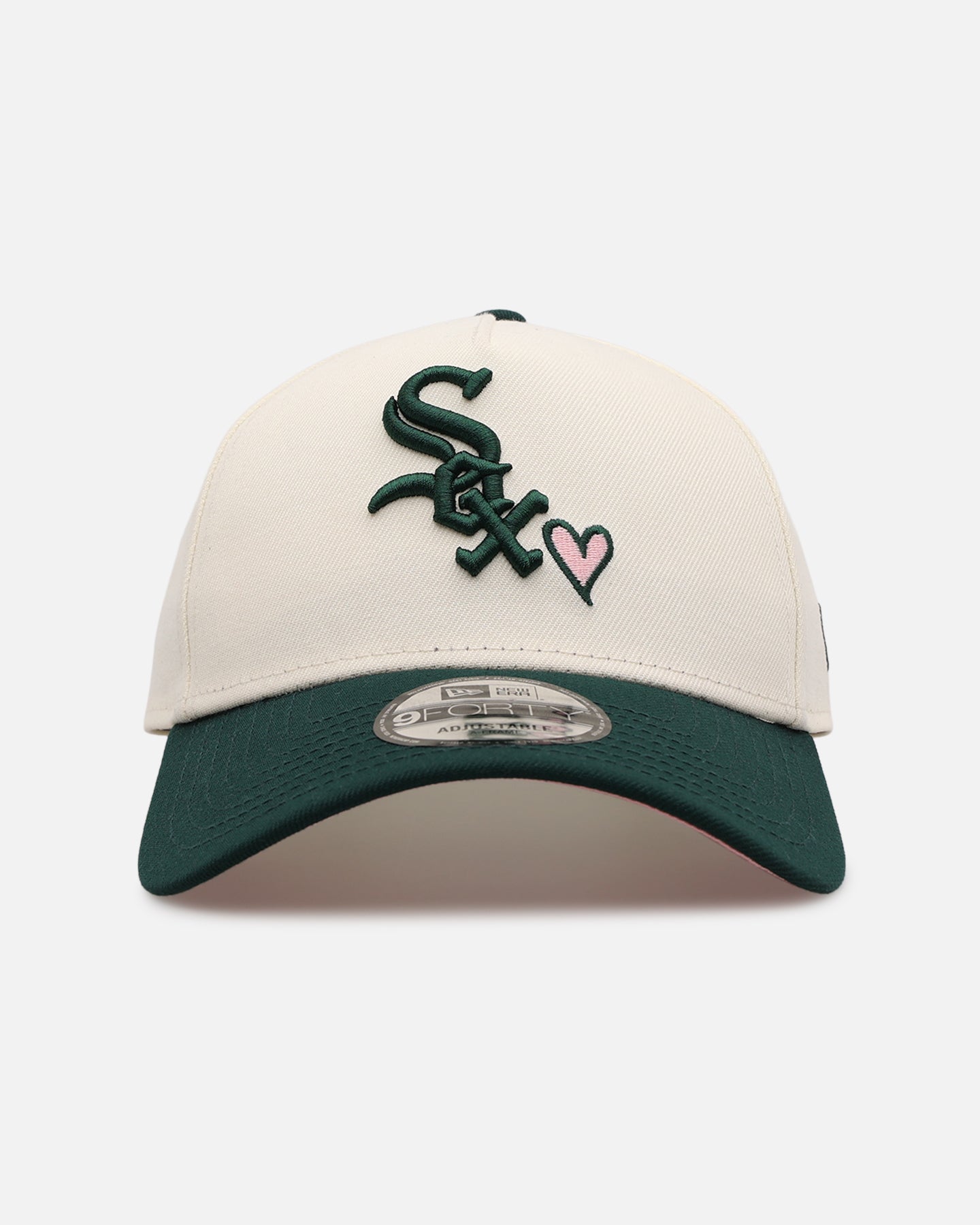 New Era Chicago White Sox 'Pink Satin Hearts Green' 9FORTY A-Frame Snapback Chrome/Dark Green