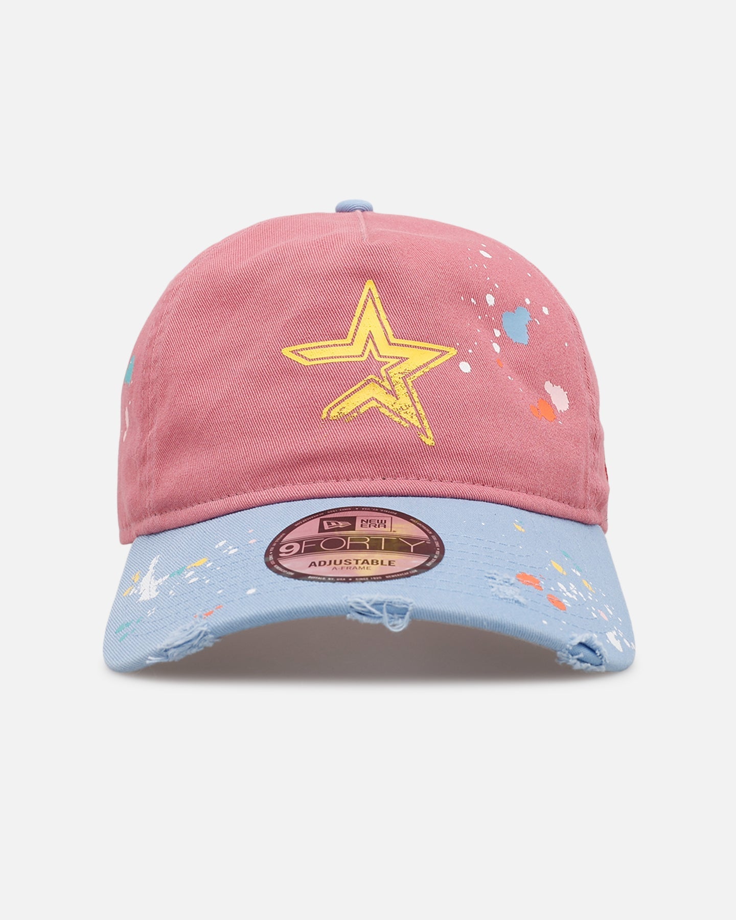 New Era Houston Astros 'Seasoned' 9FORTY A-Frame Strapback Pink/Blue
