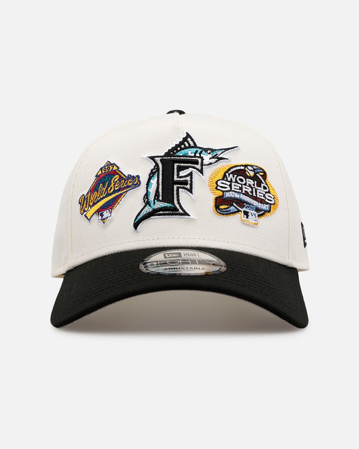 New Era Miami Marlins 'World Series Logo' 9FORTY A-Frame Snapback Chrome