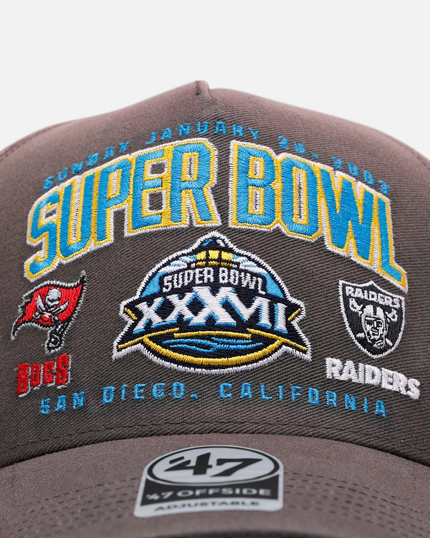 47 Brand Tampa Bay Buccaneers Vs Las Vegas Raiders 'Vintage Super Bowl' XXXVII '47 Offside Strapback Charcoal