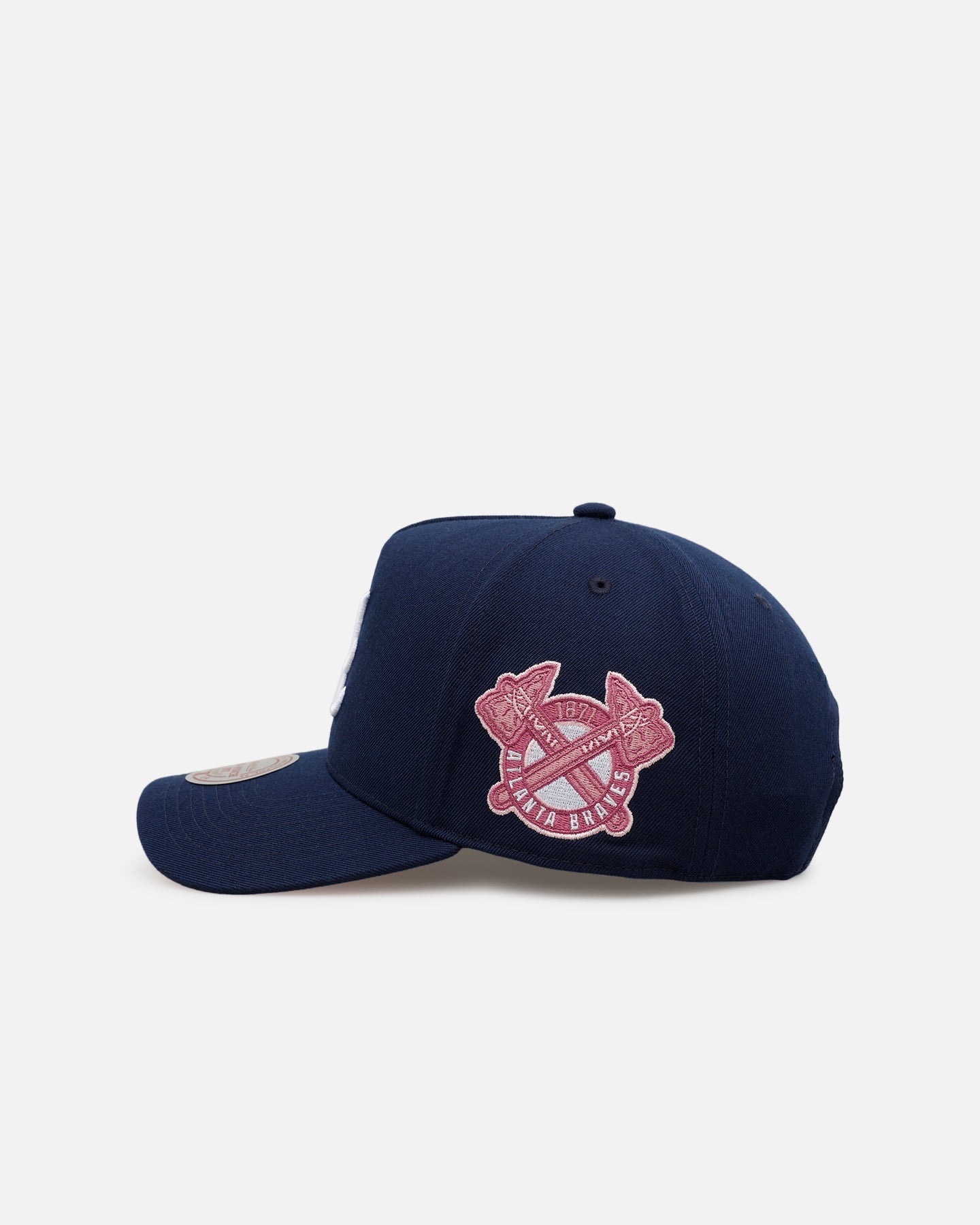 Mitchell & Ness Atlanta Braves 'Pink Side Patch' Pro Pinch Snapback Official Team Color