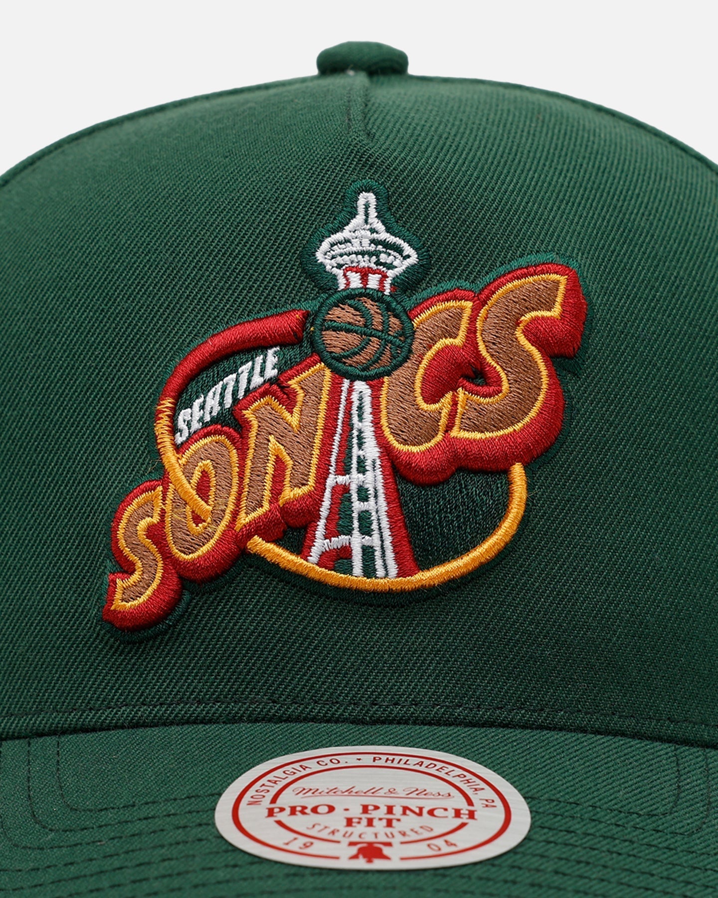 Mitchell & Ness Seattle Supersonics 'Pink Side Patch' Pro Pinch Snapback Official Team Color