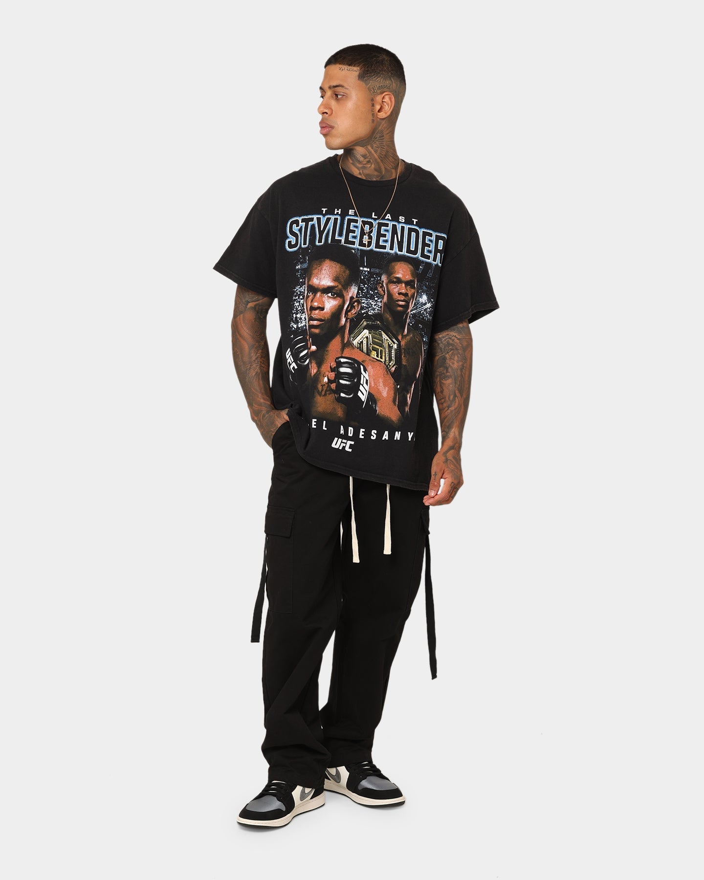 UFC By Goat Crew Israel Adesanya Stylebender Vintage T-Shirt Black Wash