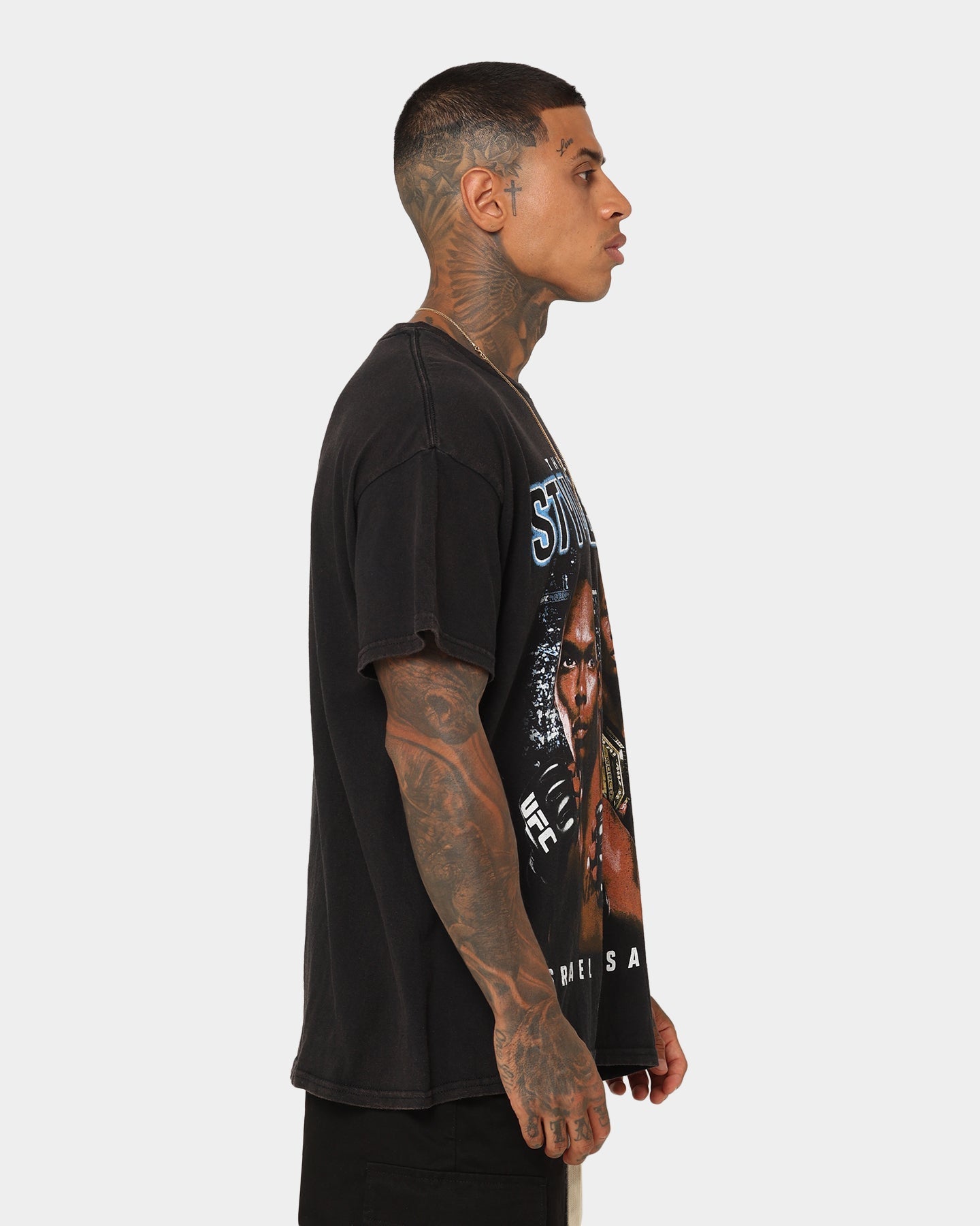 UFC By Goat Crew Israel Adesanya Stylebender Vintage T-Shirt Black Wash
