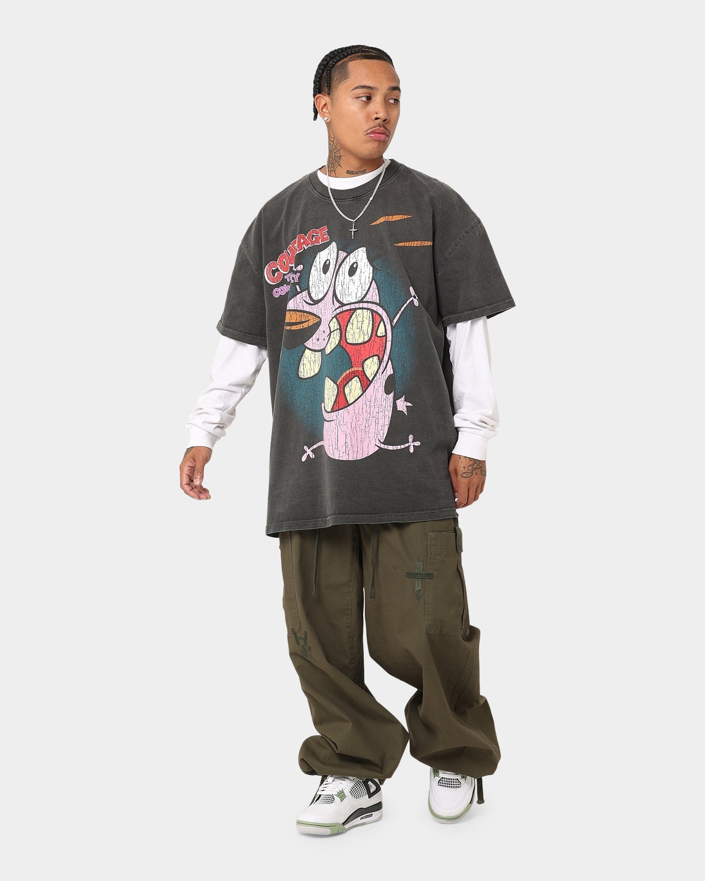 73Studio X Cartoon Network Courage Heavyweight T-Shirt Black Wash