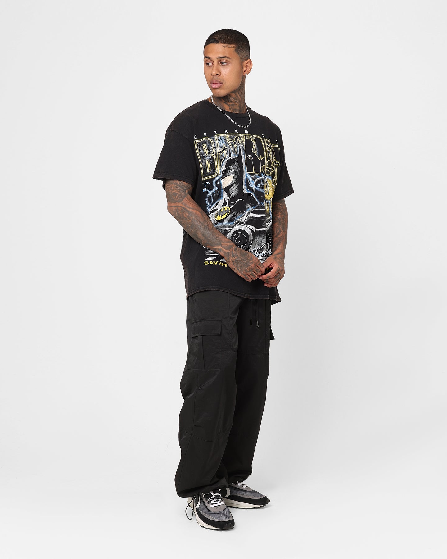 Goat Crew X The Flash Batman Racing Vintage T-Shirt Black Wash