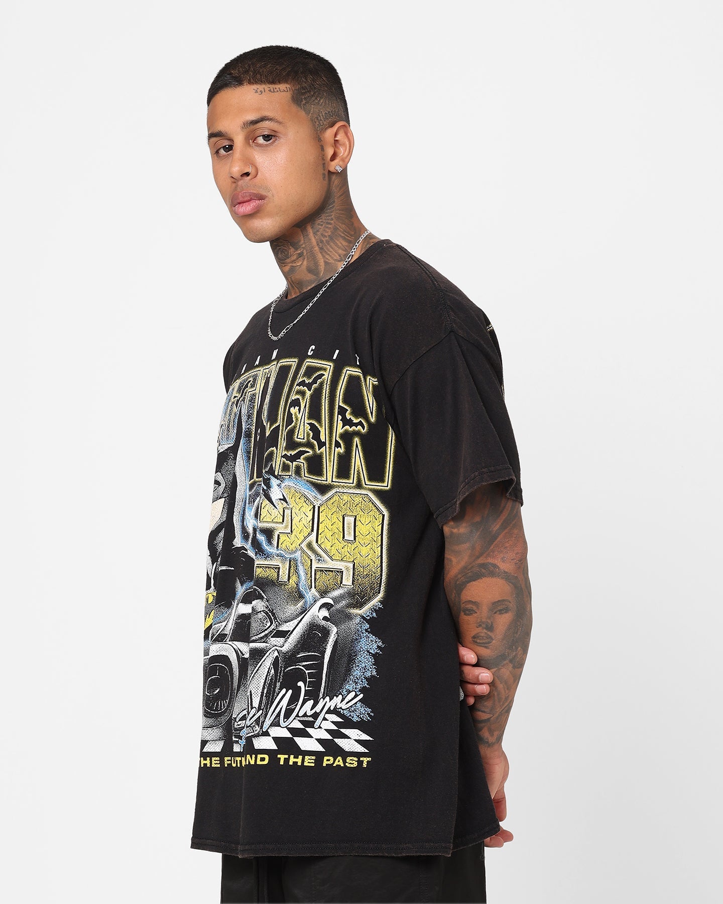 Goat Crew X The Flash Batman Racing Vintage T-Shirt Black Wash