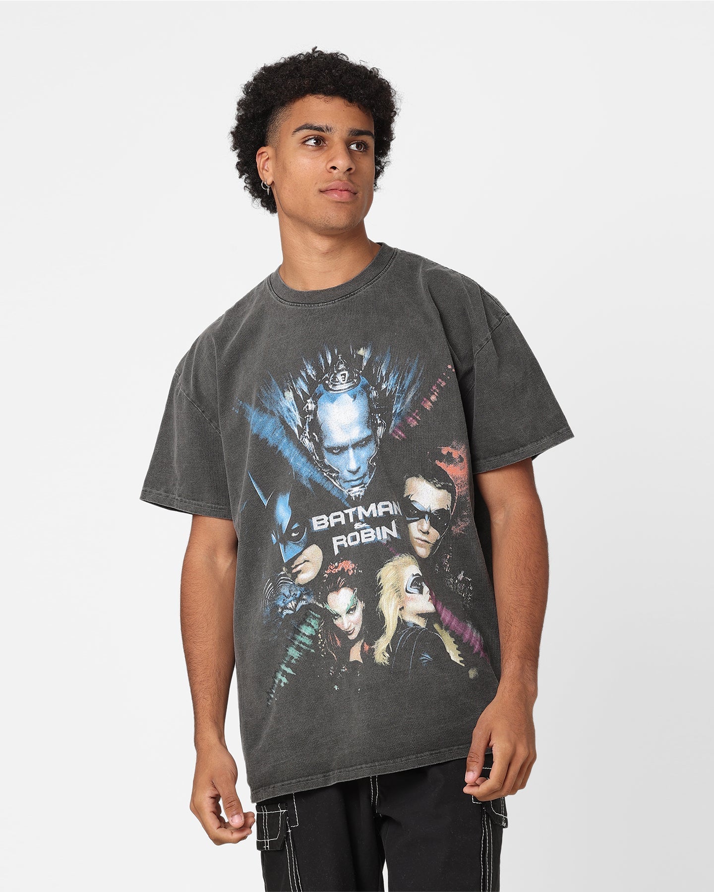 American Thrift X DC 1997 Batman & Robin Heavyweight Vintage T-Shirt Black Wash