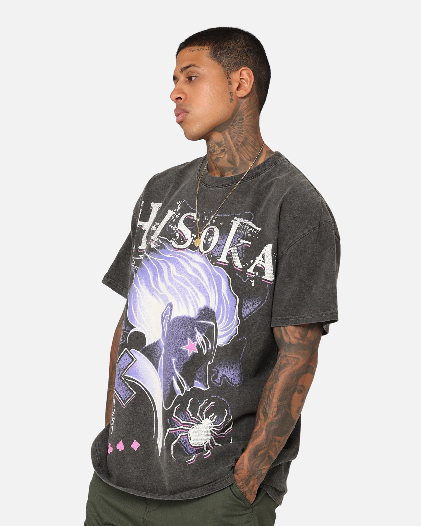 Goat Crew X Hunter X Hunter Hisoka Heavyweight Vintage T-Shirt Black Wash