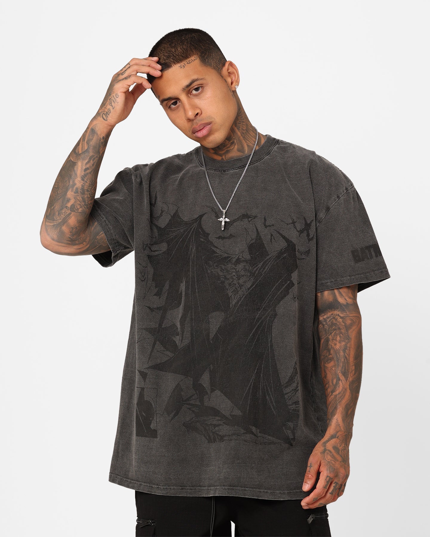 73Studio X DC Batman Issue #423 Noir Heavyweight Vintage T-Shirt Black Wash