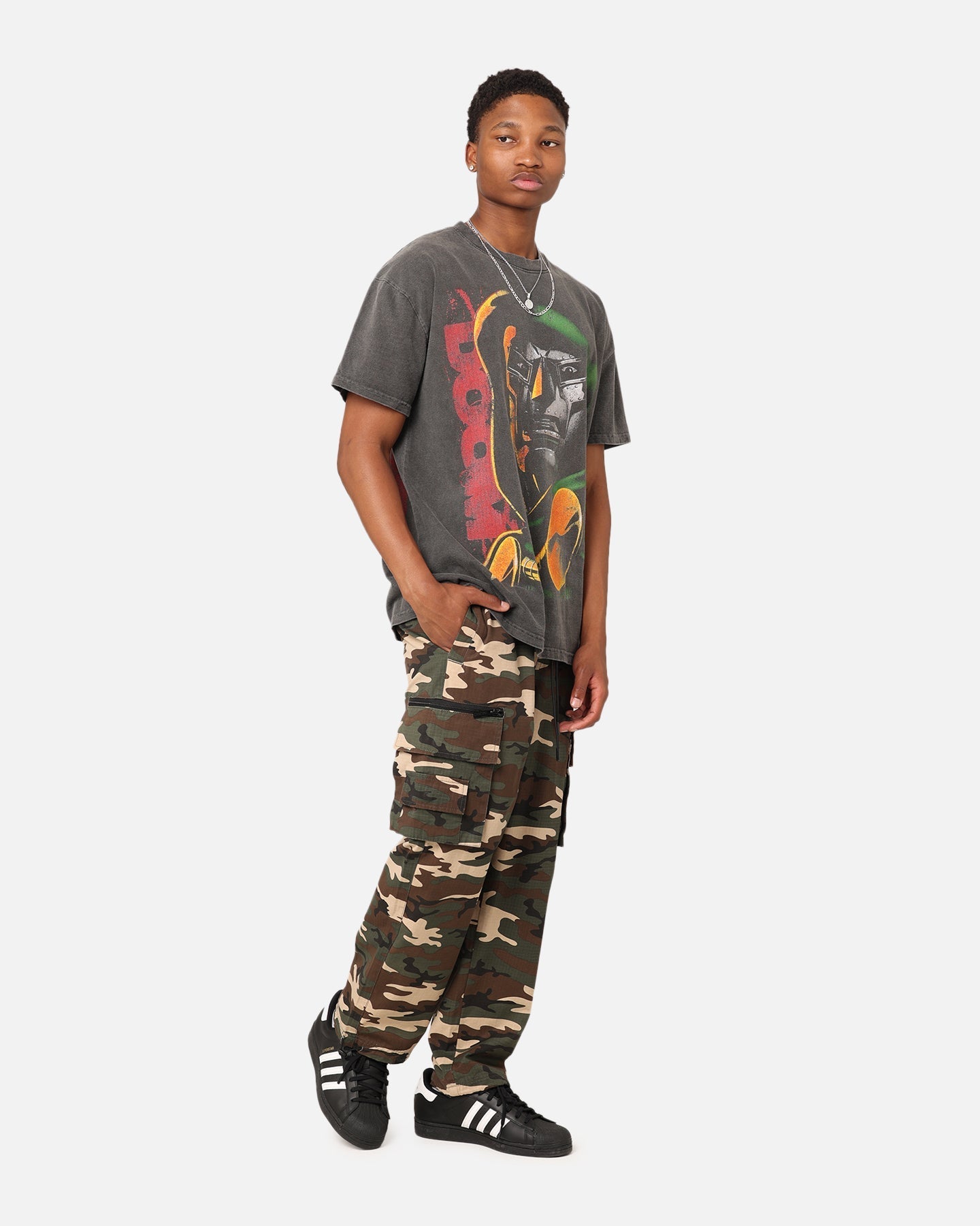 Marvel Doctor Doom Heavyweight Vintage T-Shirt Black Wash