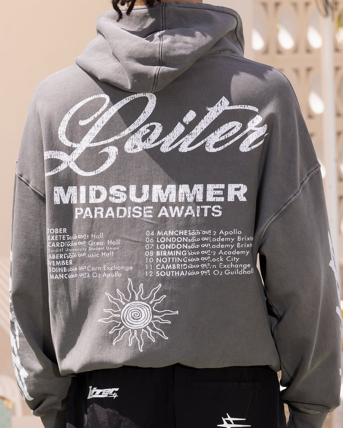 Loiter Midsummer Vintage Hoodie Charcoal