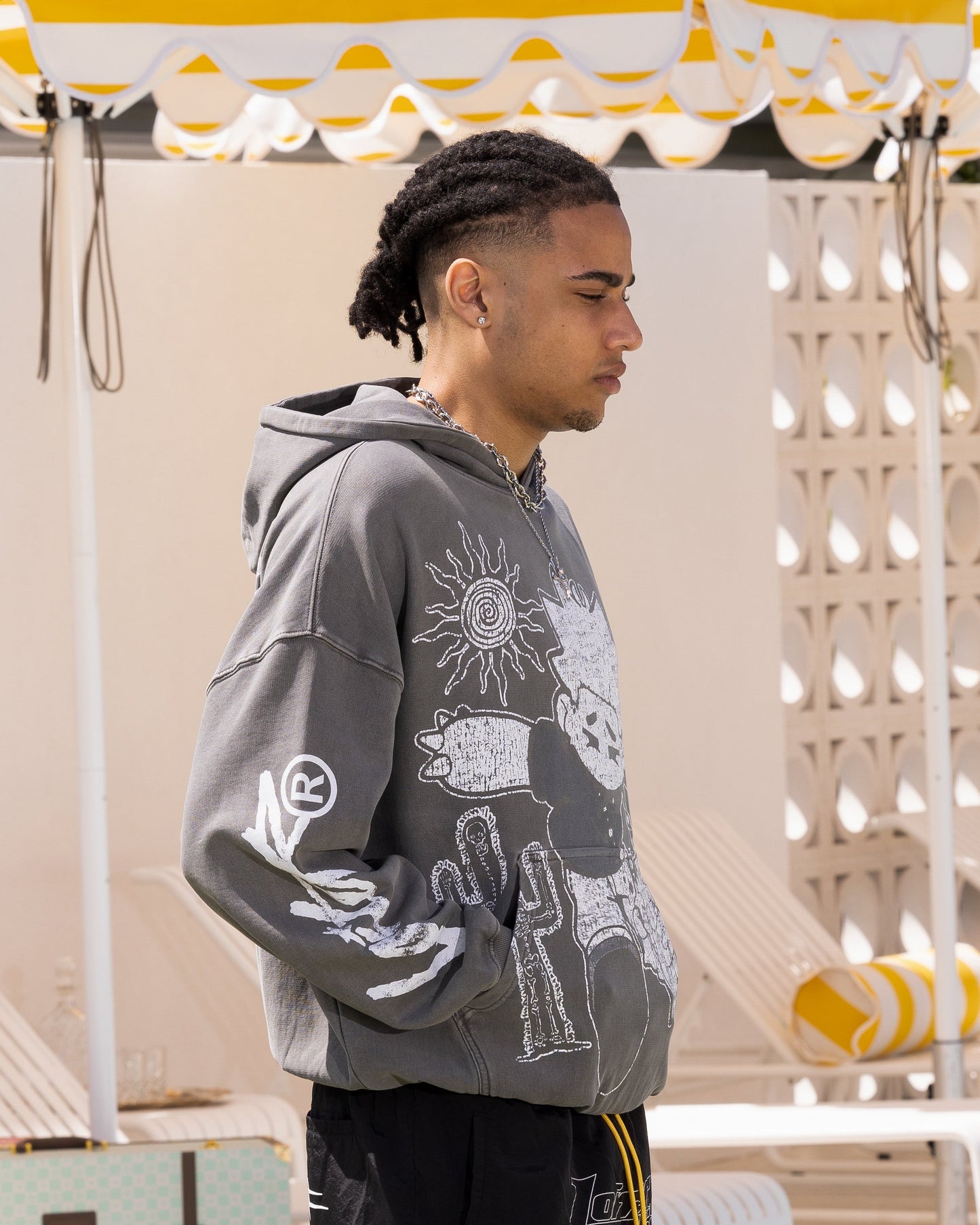 Loiter Midsummer Vintage Hoodie Charcoal