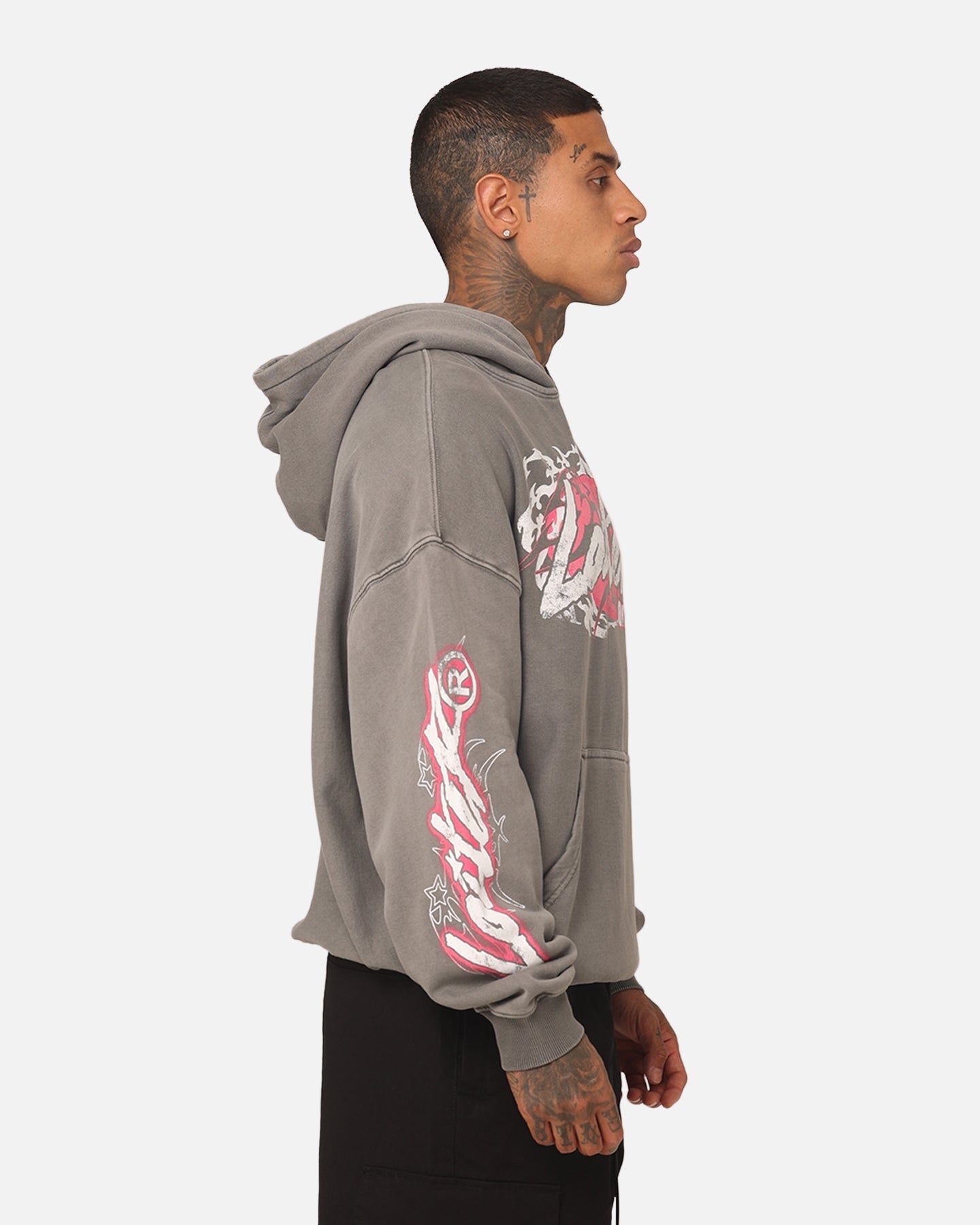Loiter Wave Break Vintage Hoodie Charcoal