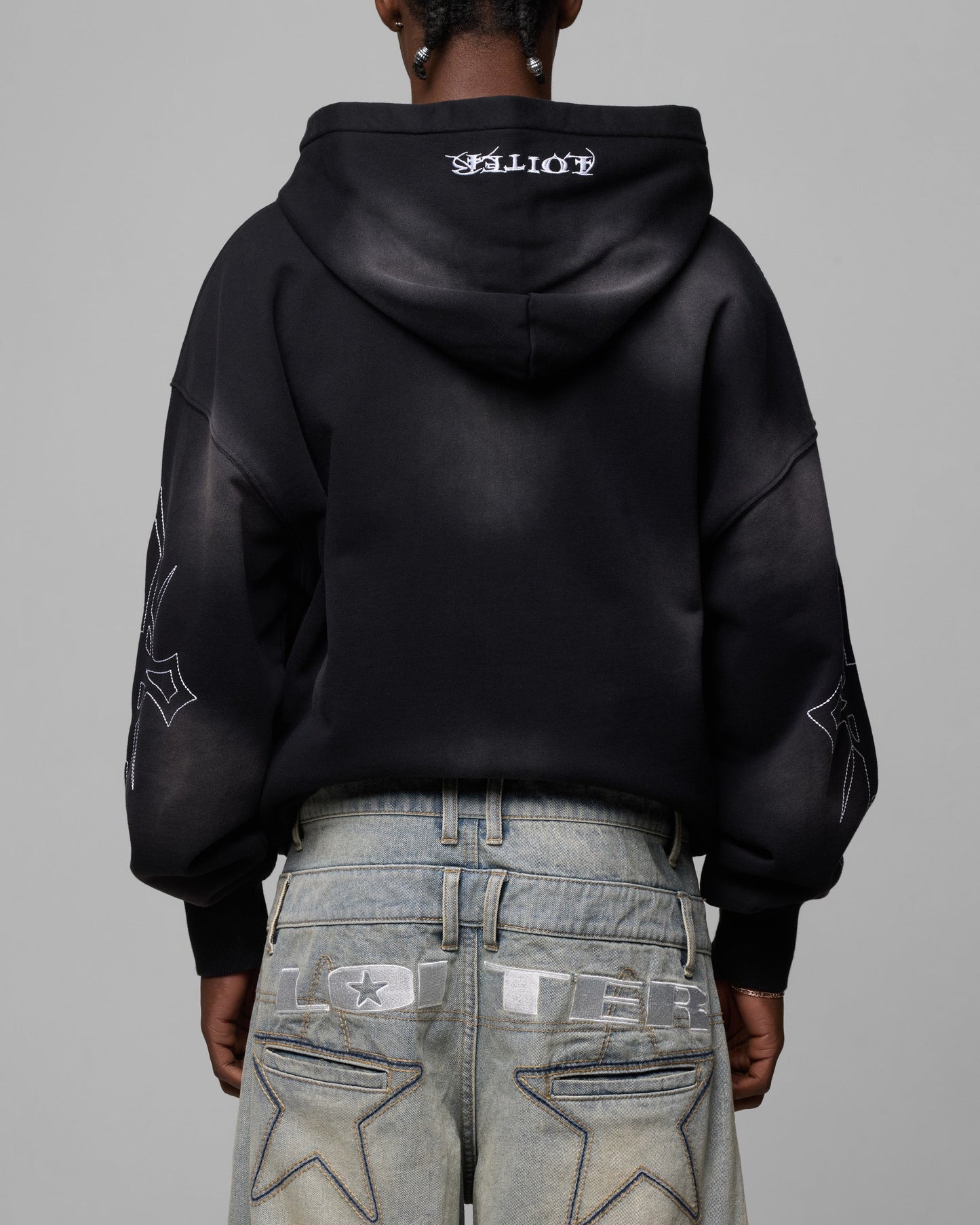 Loiter Atmosphere Full Zip Hoodie Vintage Black