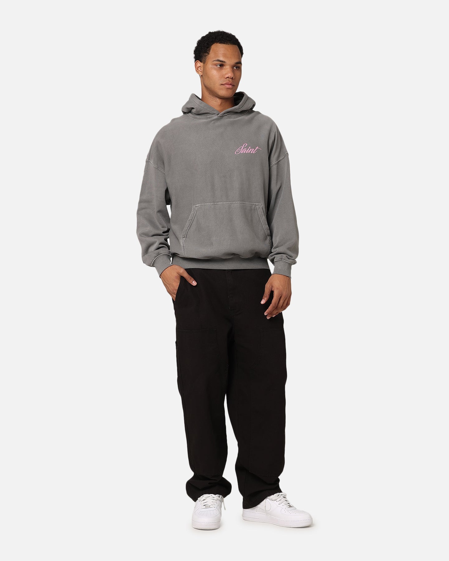 Saint Morta Guardian Premiun Hoodie Washed Charcoal