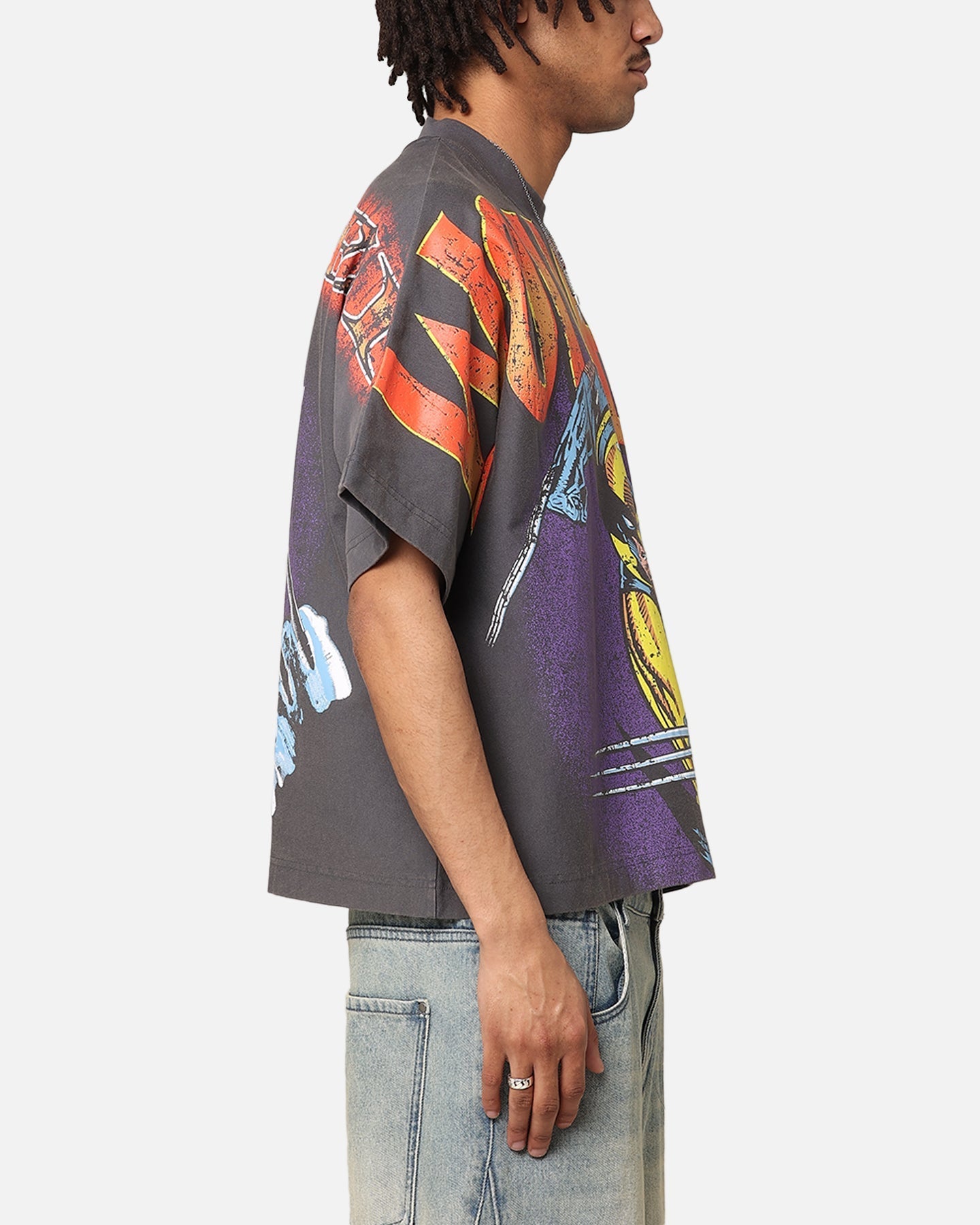 Loiter Marvel X-Men Wolverine Overprint T-Shirt Vintage Charcoal