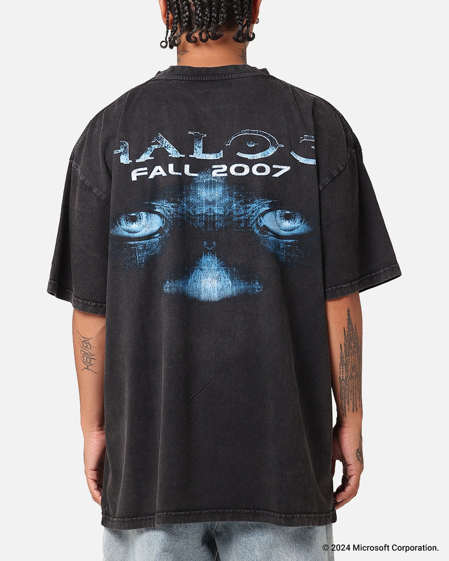 73Studio X Halo Halo 3 Vintage T-Shirt Black Acidwash