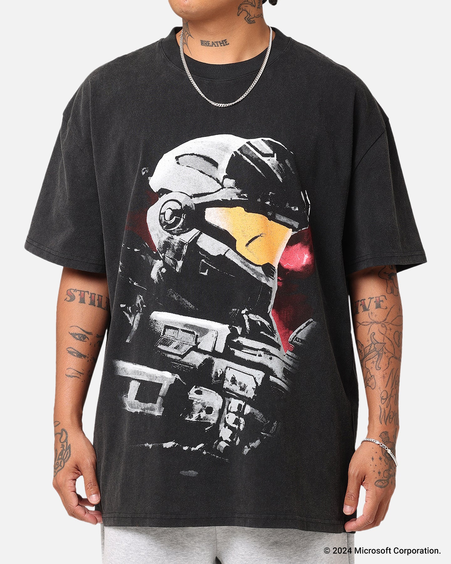73Studio X Halo Halo Reach Vintage T-Shirt Black Acidwash