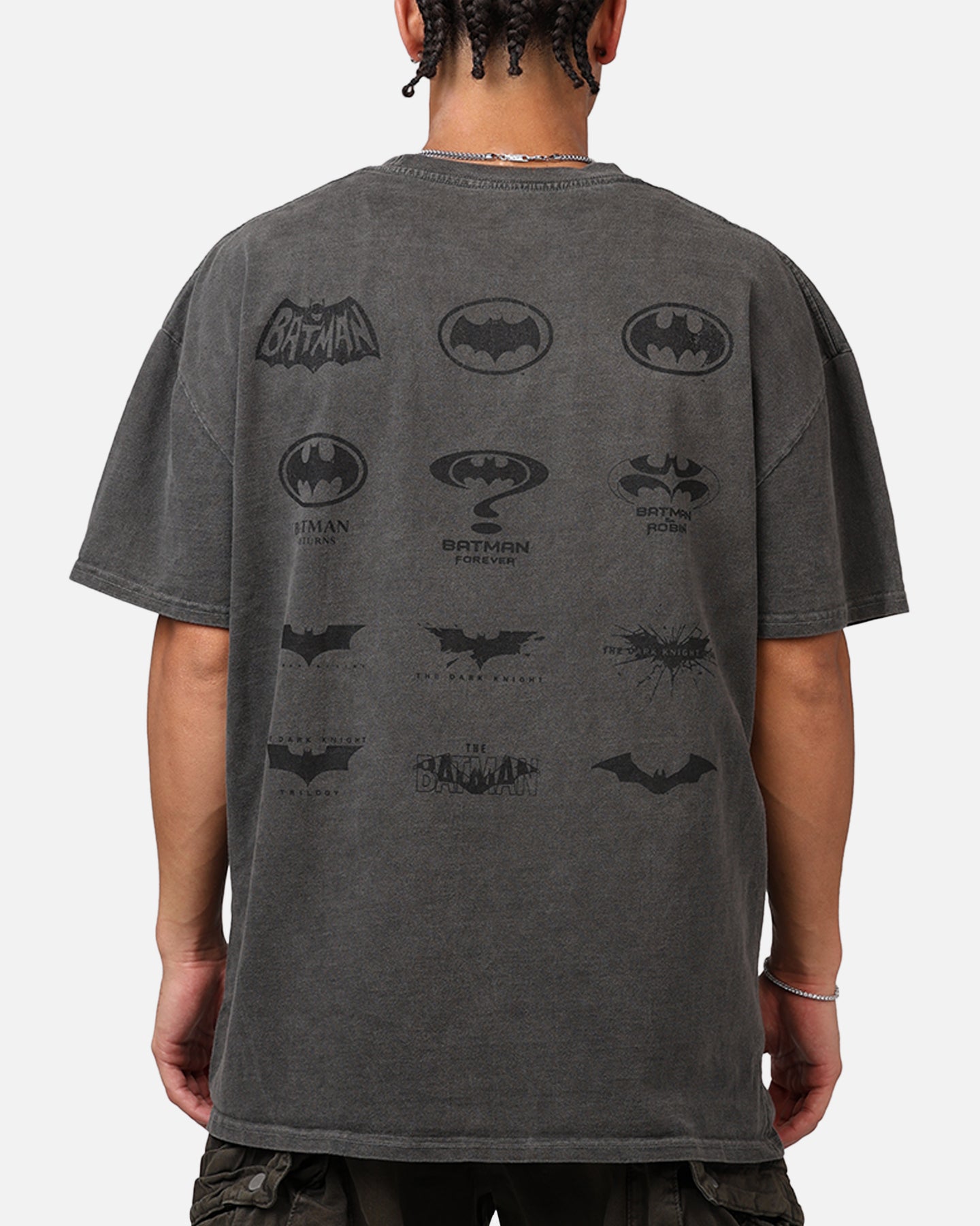 73Studio X DC Batman Batman Logos Heavyweight T-Shirt Black Wash