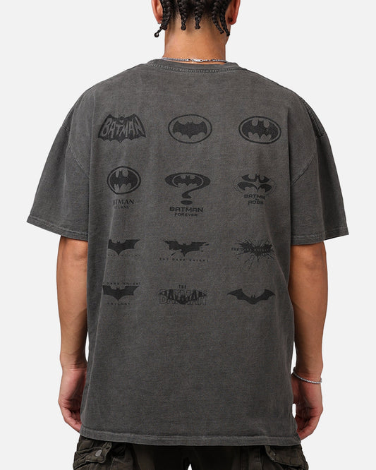 73Studio X DC Batman Batman Logos Heavyweight T-Shirt Black Wash