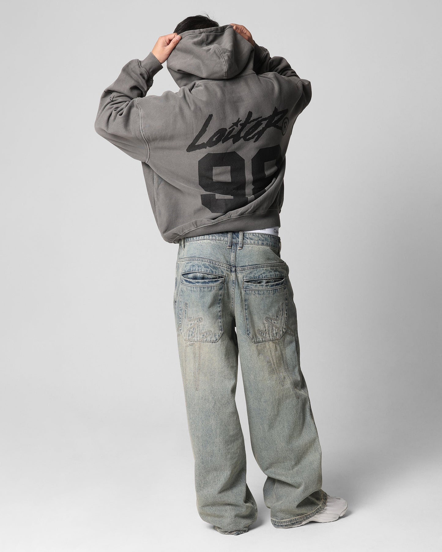 Loiter Training Day Hoodie Washed Charcoal