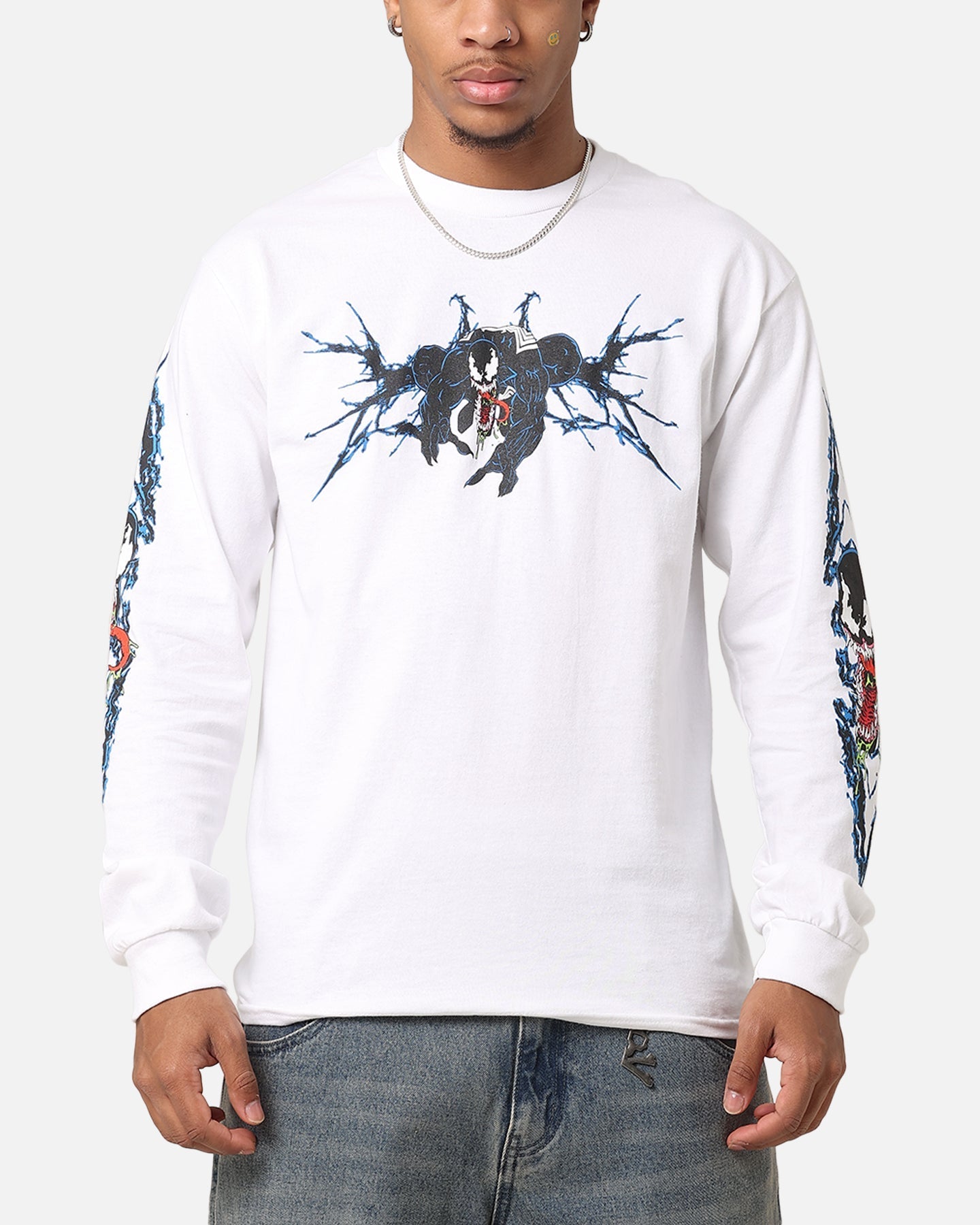 73Studio Marvel Spider-Man Y2K Venom Long Sleeve T-Shirt White