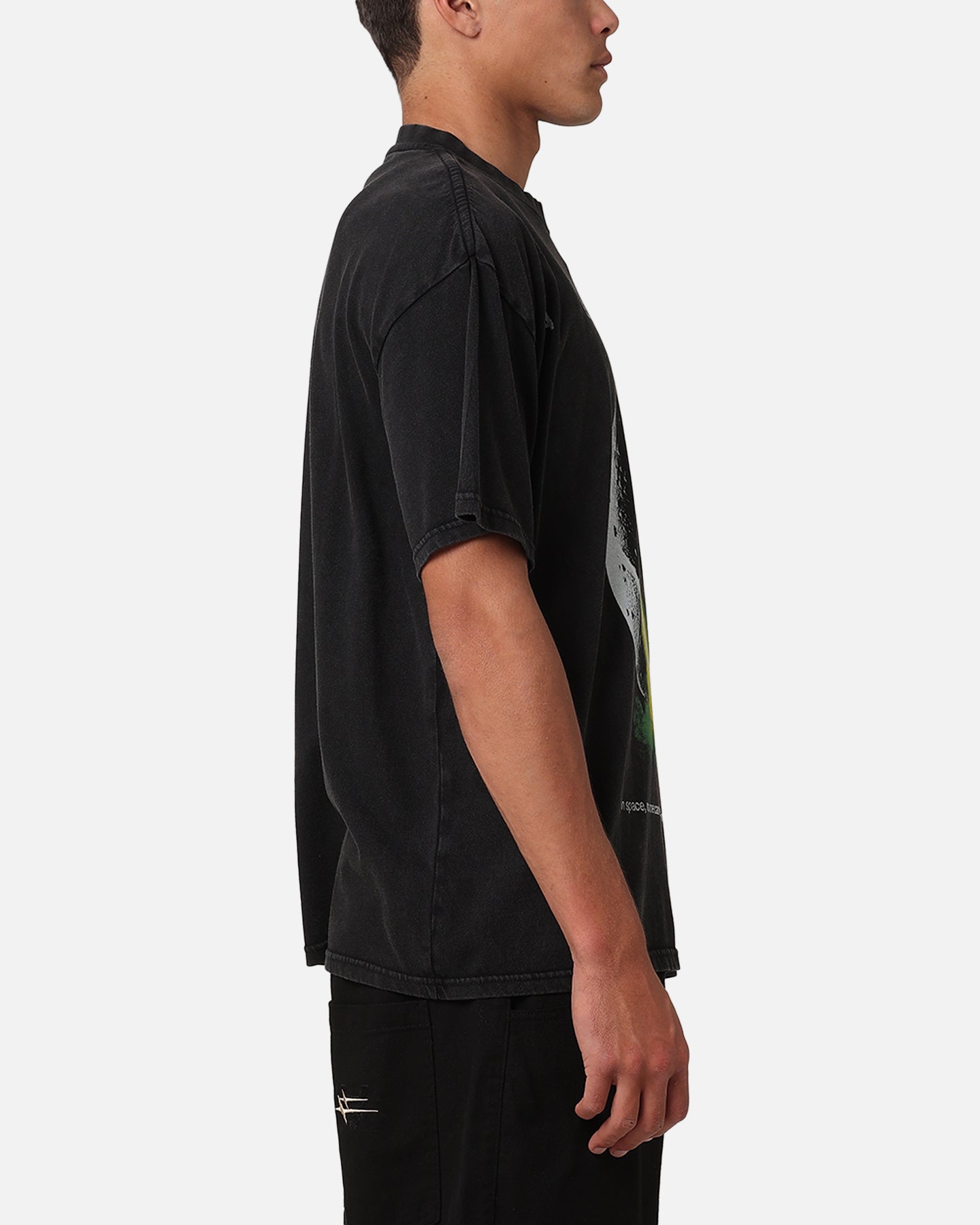 73Studio Alien Classic Vintage T-Shirt Black Acidwash