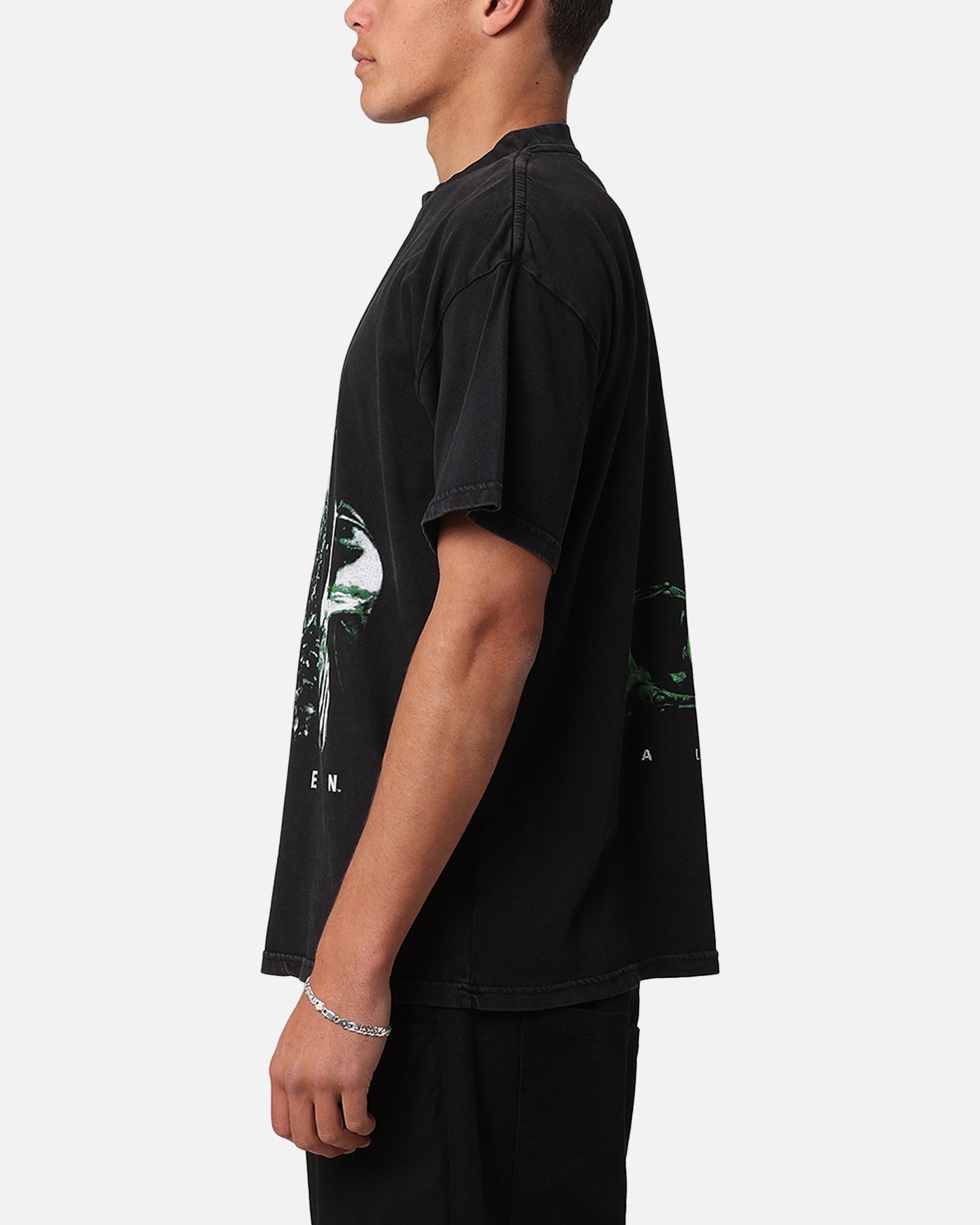 Goat Crew Alien Vintage T-Shirt Black Acidwash