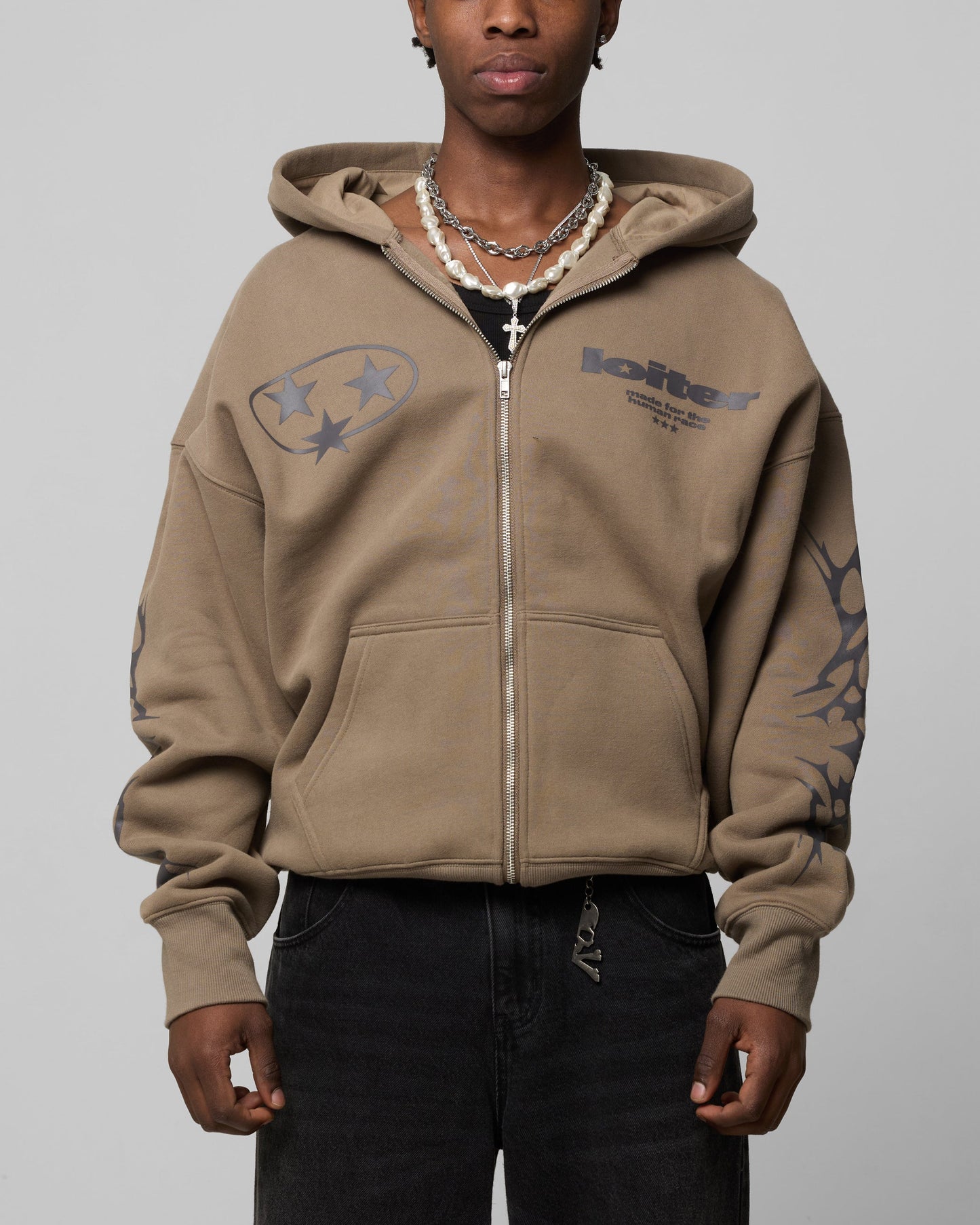 Loiter Solar Zip Hoodie Brown