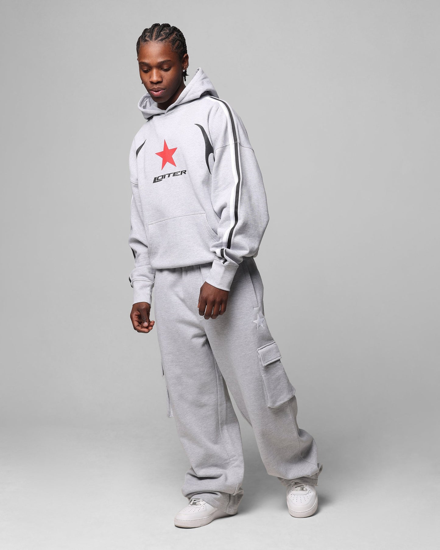 Loiter Trackstar Hoodie Grey Marle