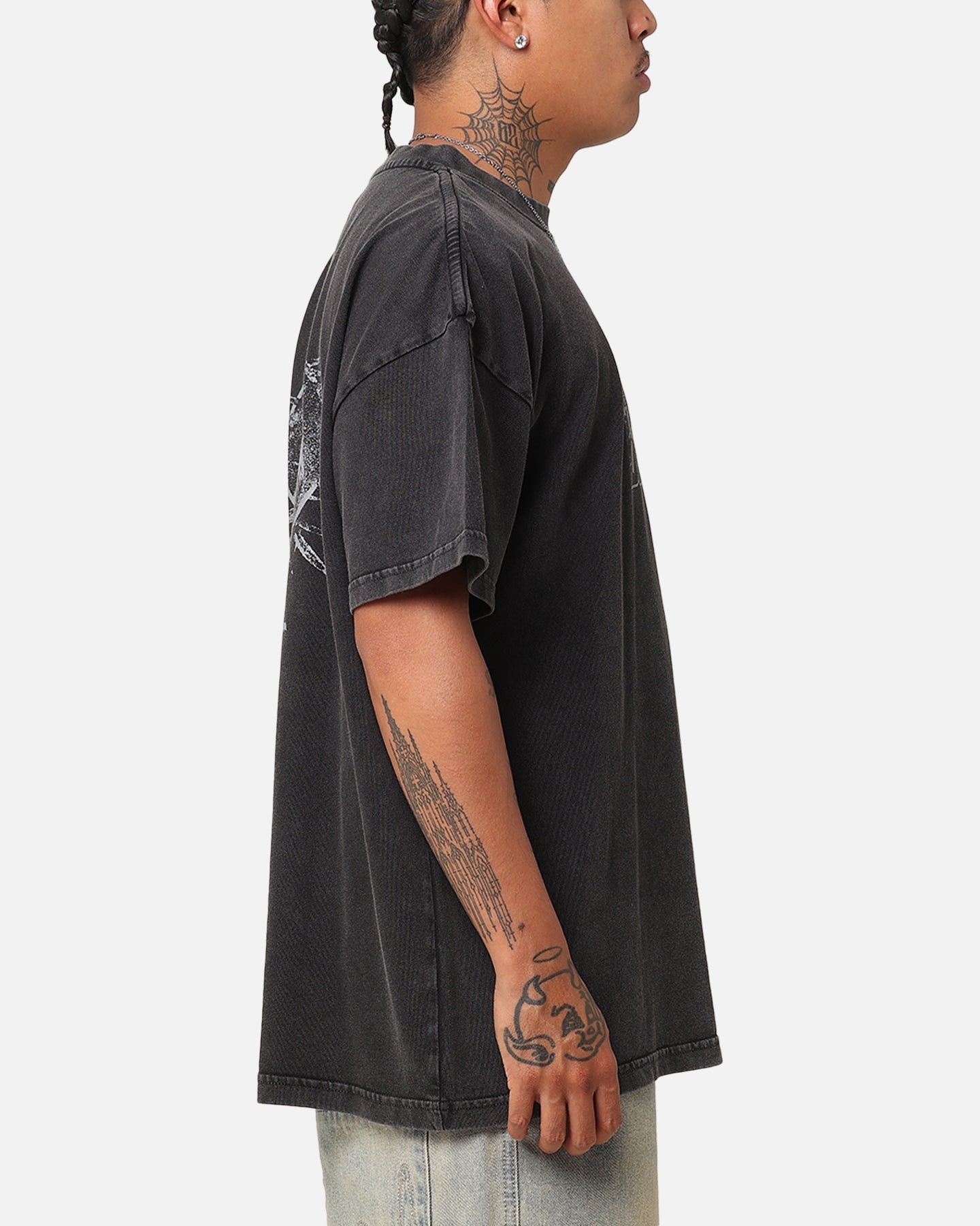 73Studio X DC Batman Dark Logo Vintage T-Shirt Black Acidwash