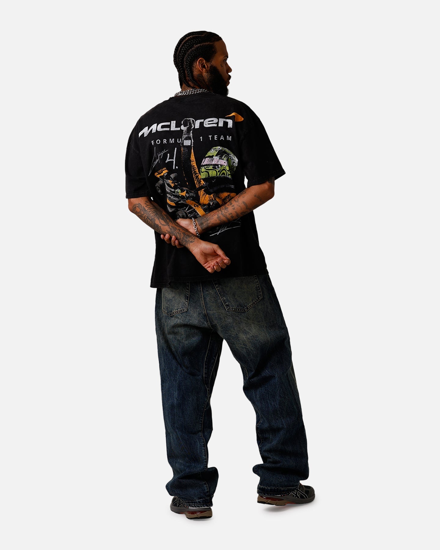 Culture Kings X Mclaren Lando Norris 'Vegas Grand Prix 2024' Signature T-Shirt Black Acidwash