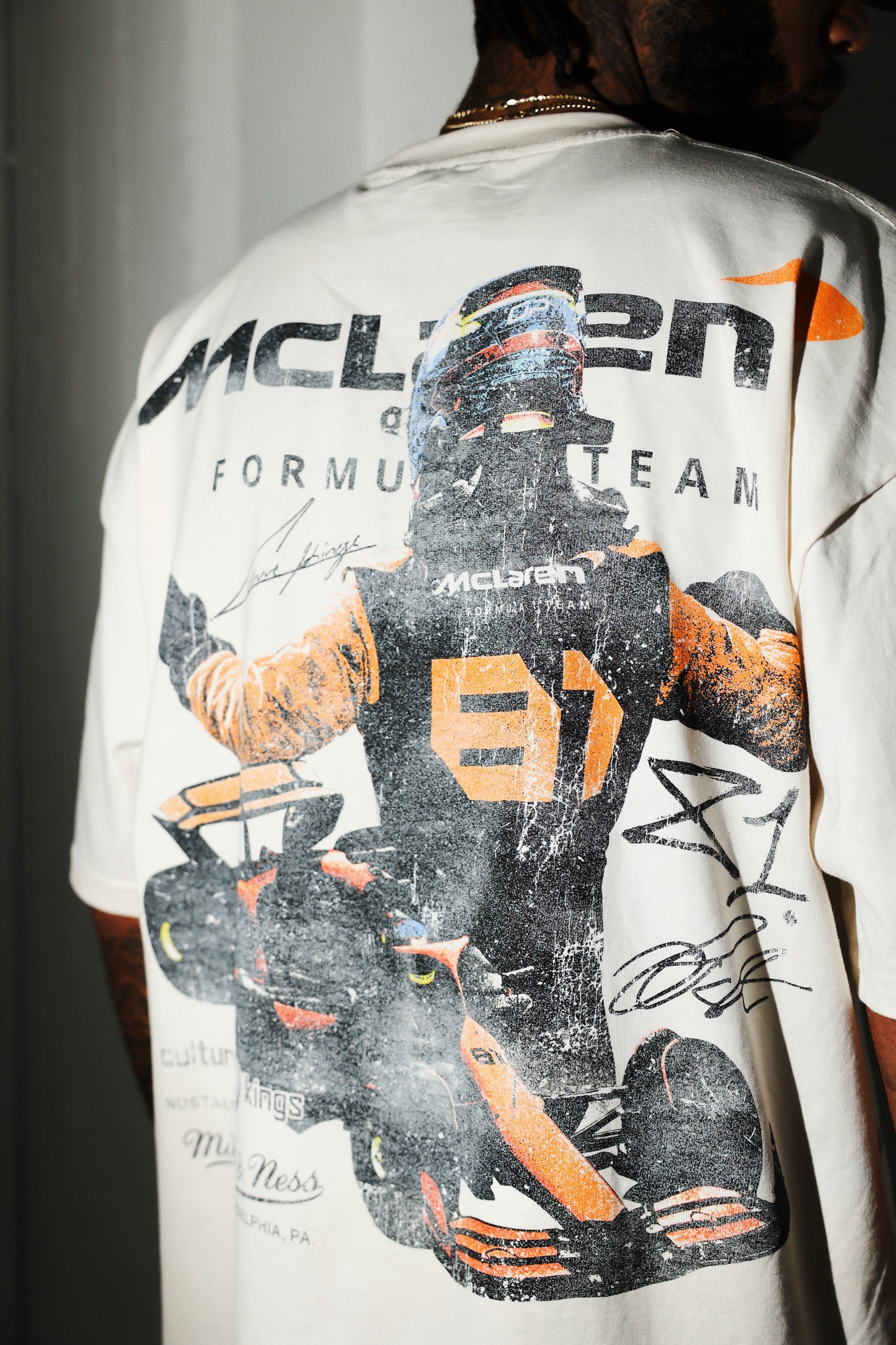 Culture Kings X Mclaren Oscar Piastri 'Vegas Grand Prix 2024' Signature T-Shirt Off White
